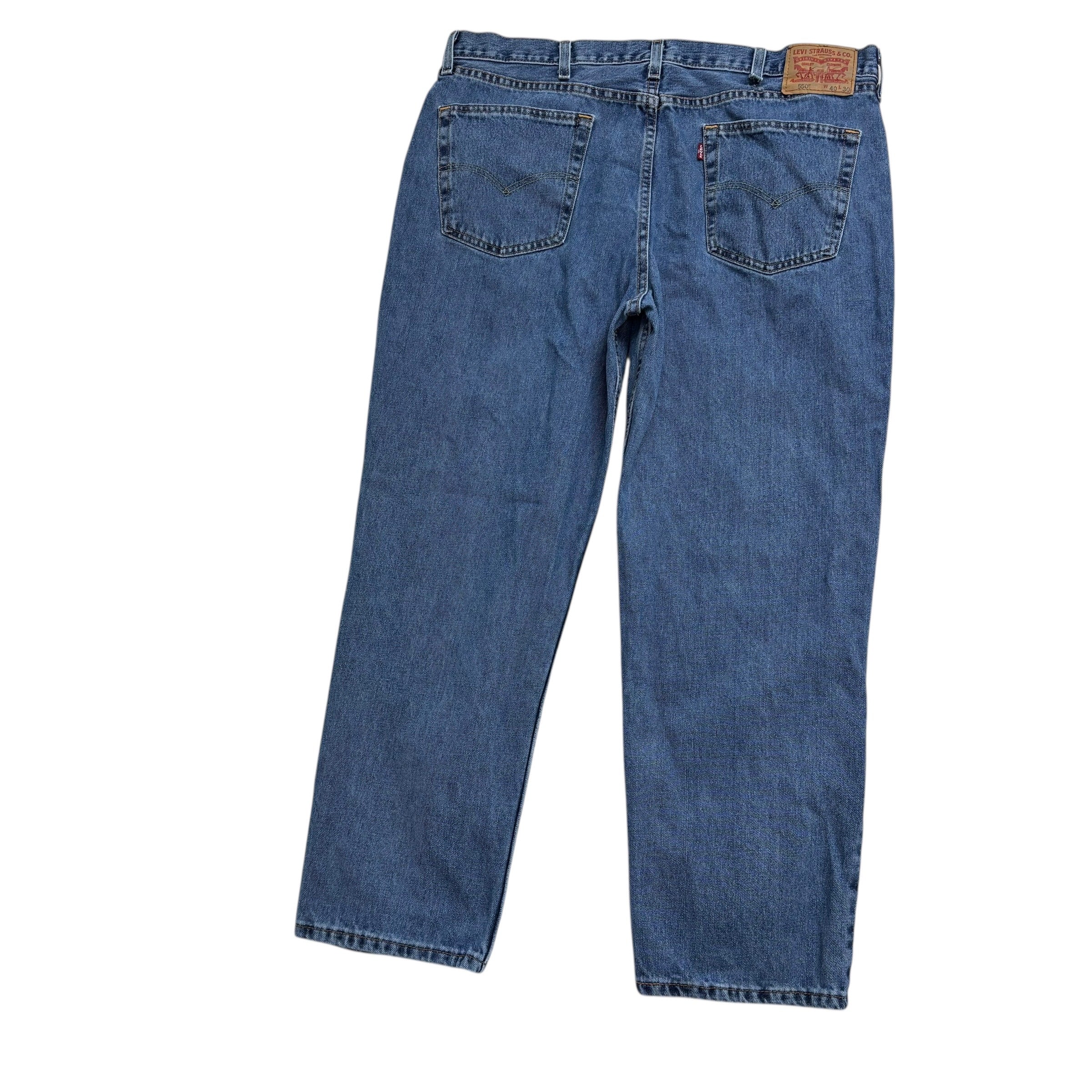 Levis 550 Jeans W40 L30 Mens Mid Blue Baggy Relaxed Straight Fit Denim