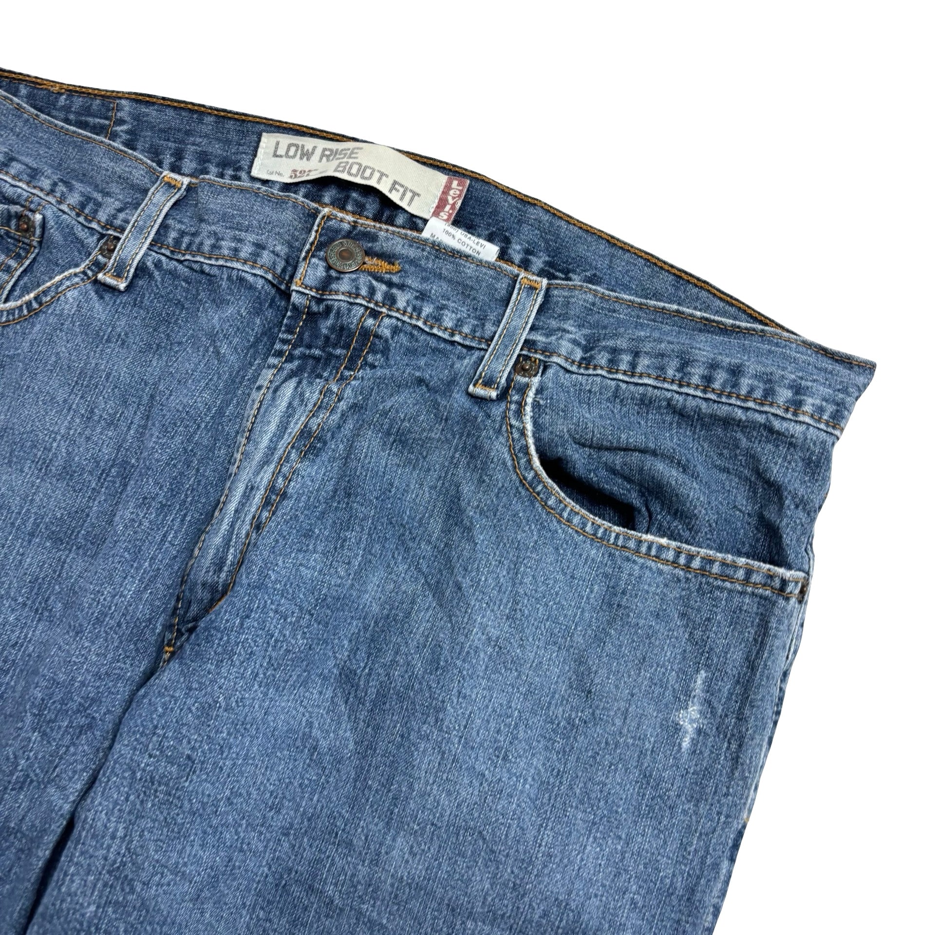 Levis 527 Jeans W36 L34 Mens Mid Blue Low Bootcut Fit Vintage Denim