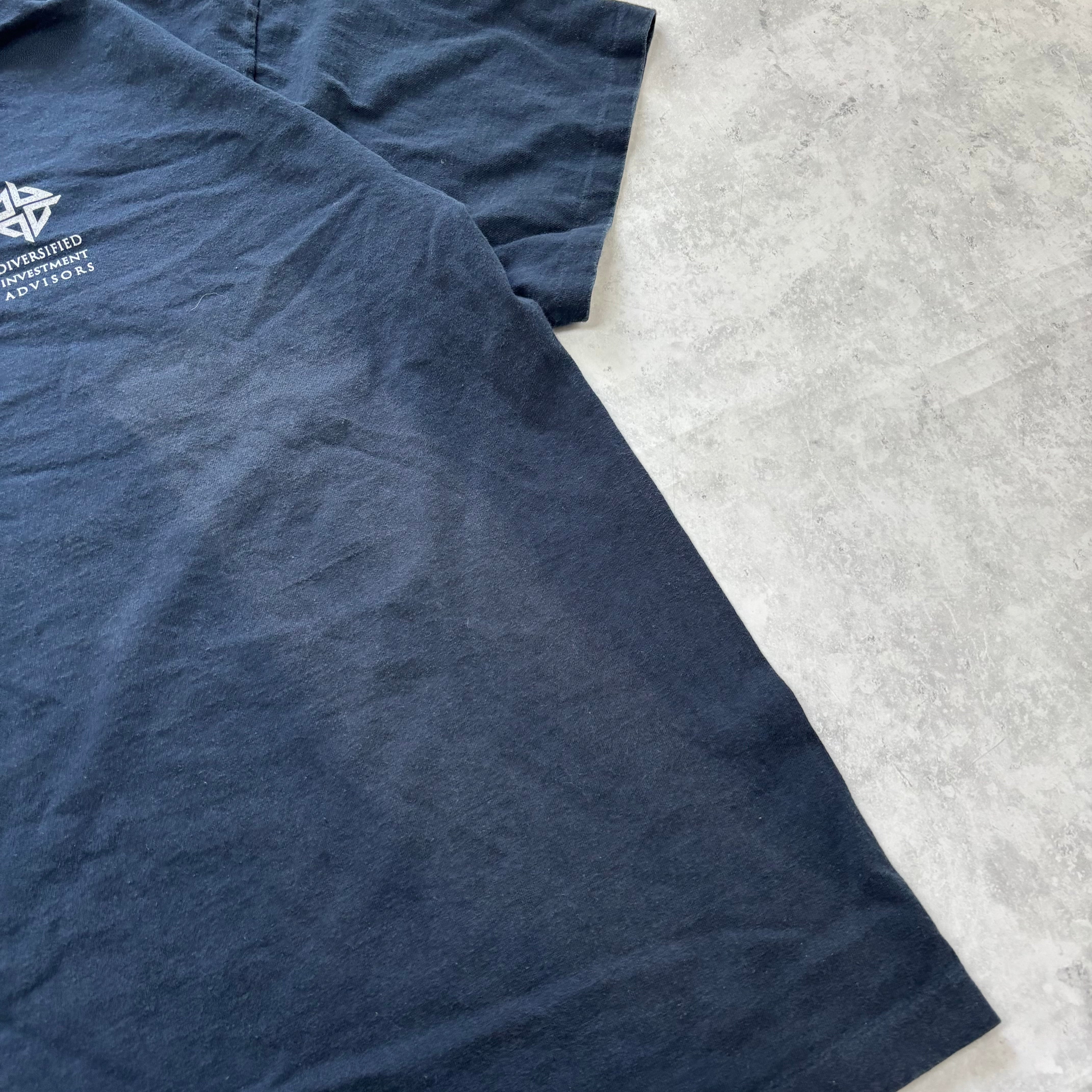 Vintage T Shirt Mens XL Navy Blue Single Stitch Graphic Print 90s USA (F)