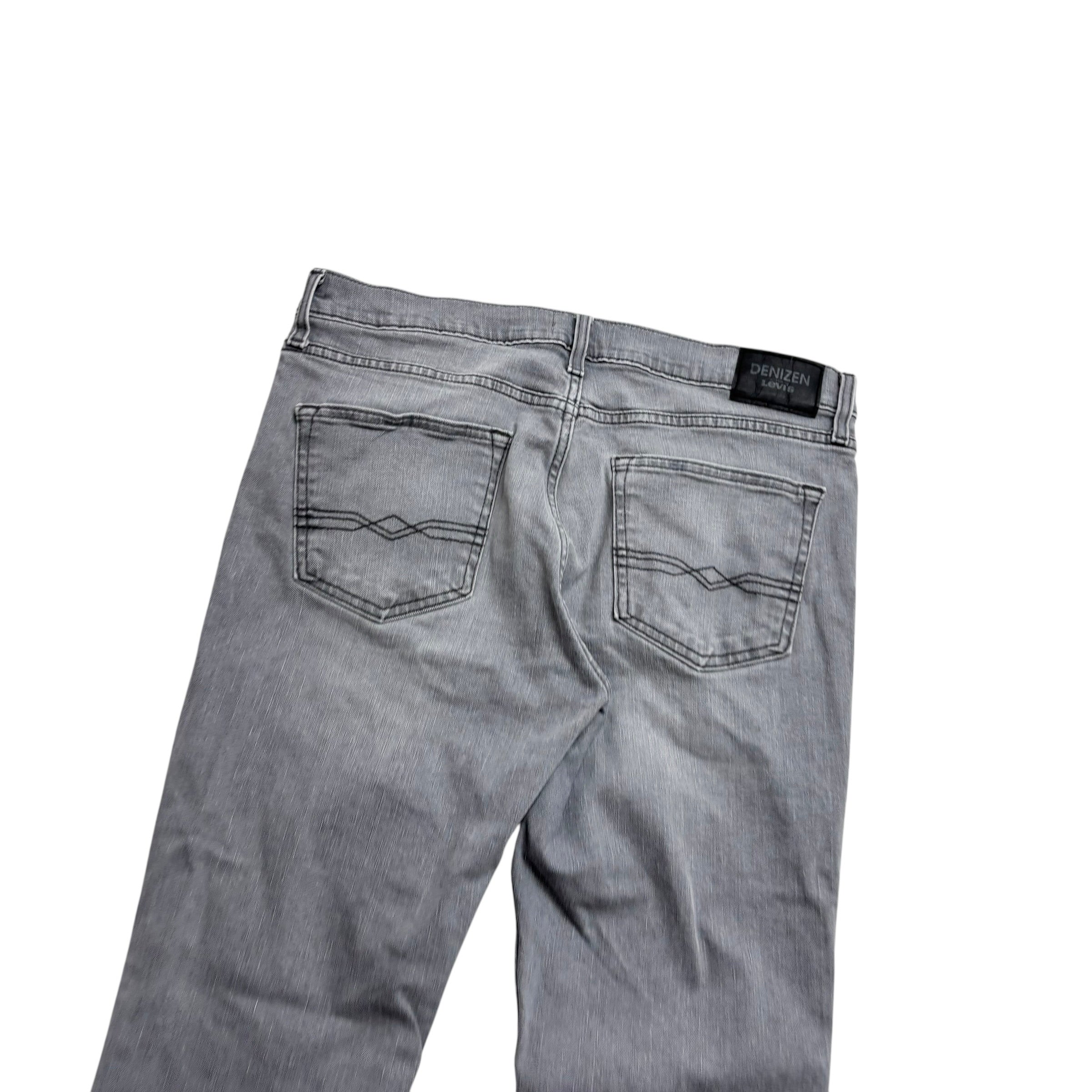 Levis Denizen Jeans W34 L30 Mens Grey Slim Fit Stretch Denim (E)