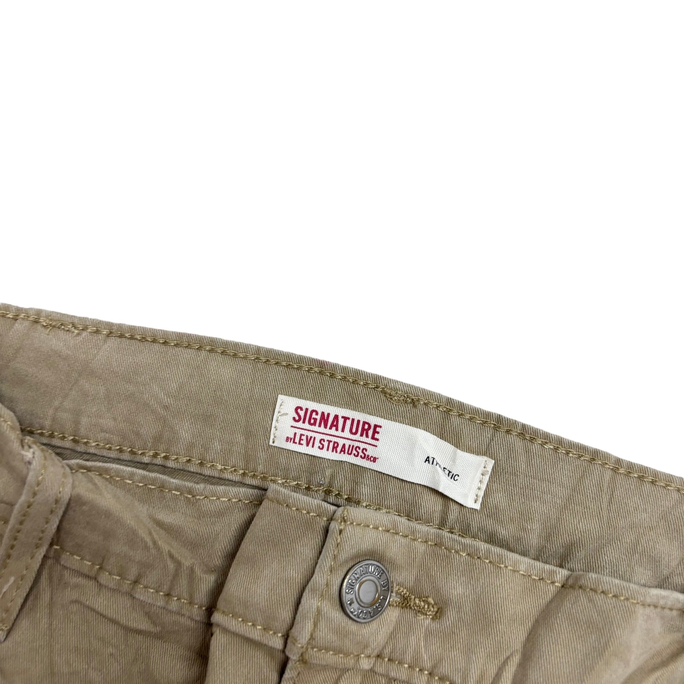 Levis Signature Trousers W38 L31 Mens Beige Athletic Straight Fit Stretch (E)