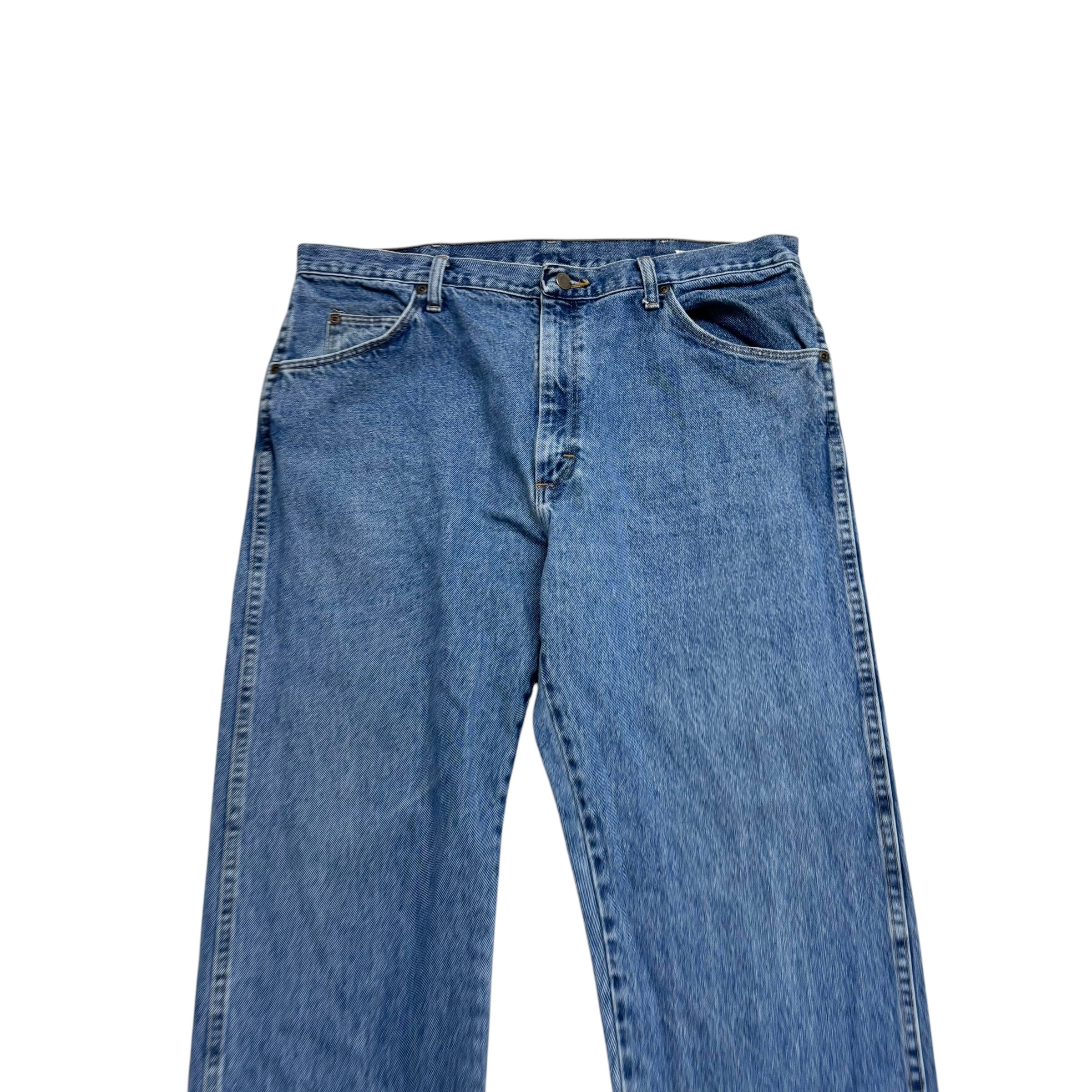 Wrangler Jeans W38 L32 Mens Mid Blue Regular Straight Fit Vintage Denim (E)