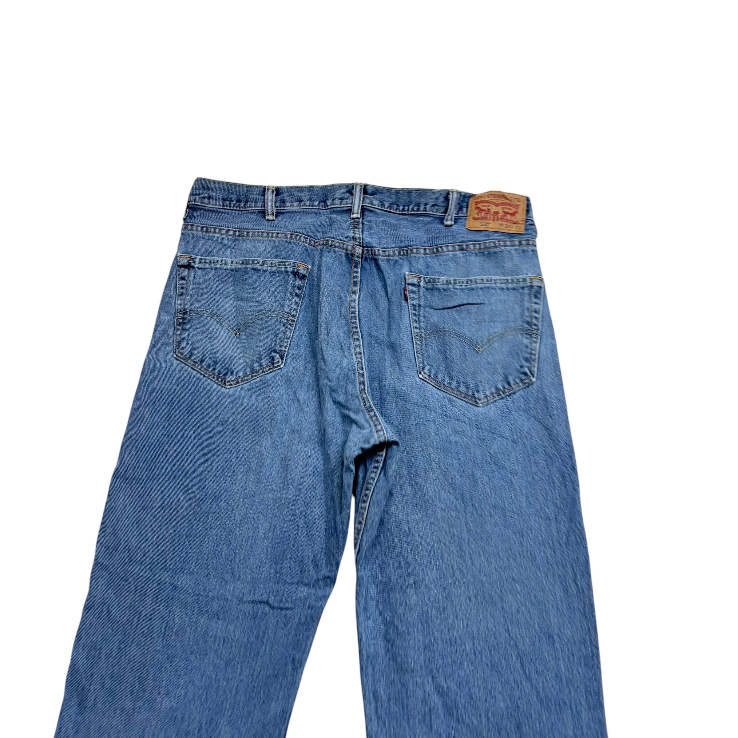 Levis 550 Jeans W38 L32 Mens Light Blue Relaxed Straight Fit Denim