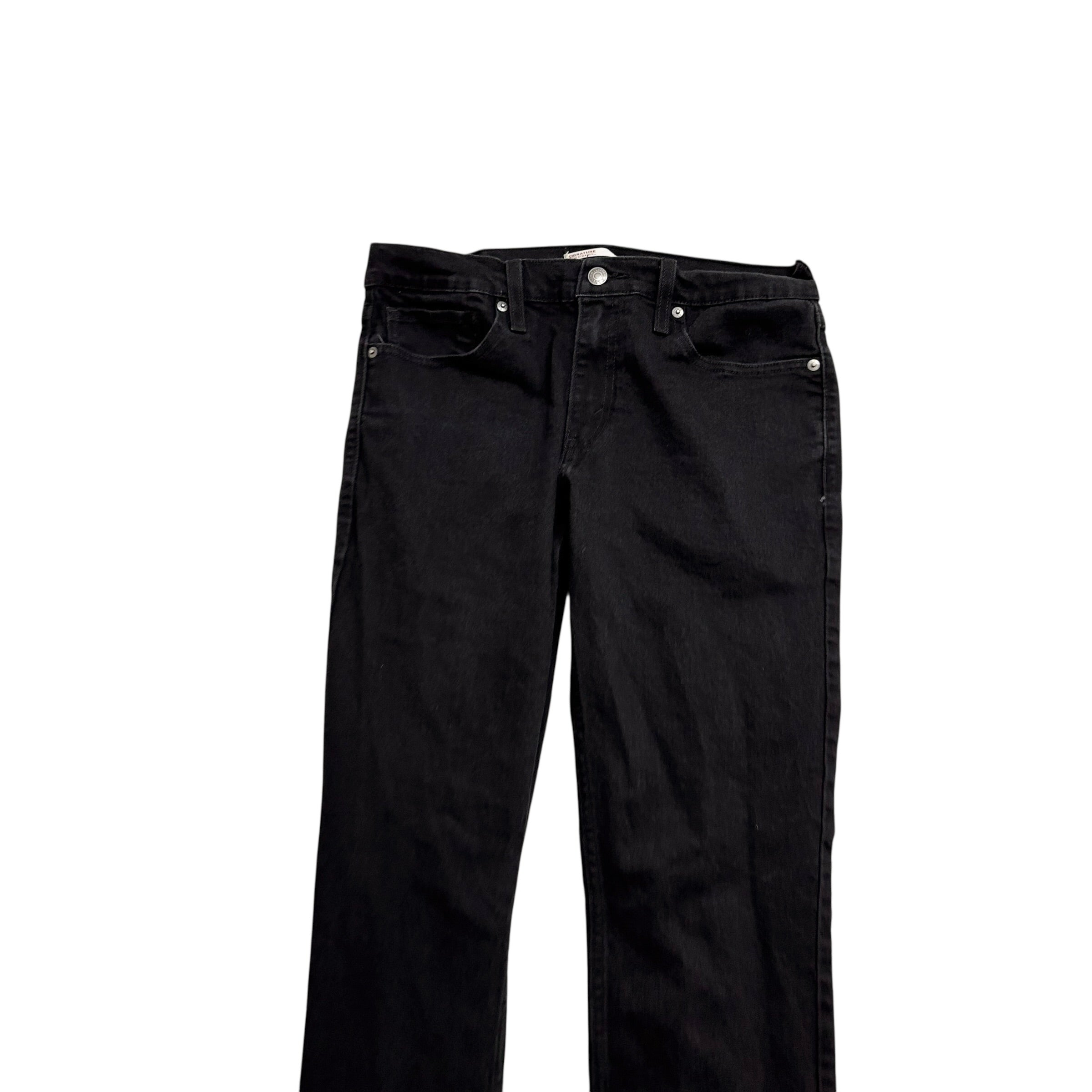 Levis Signature Jeans W32 L32 Mens Black Slim Fit Stretch Denim (E)