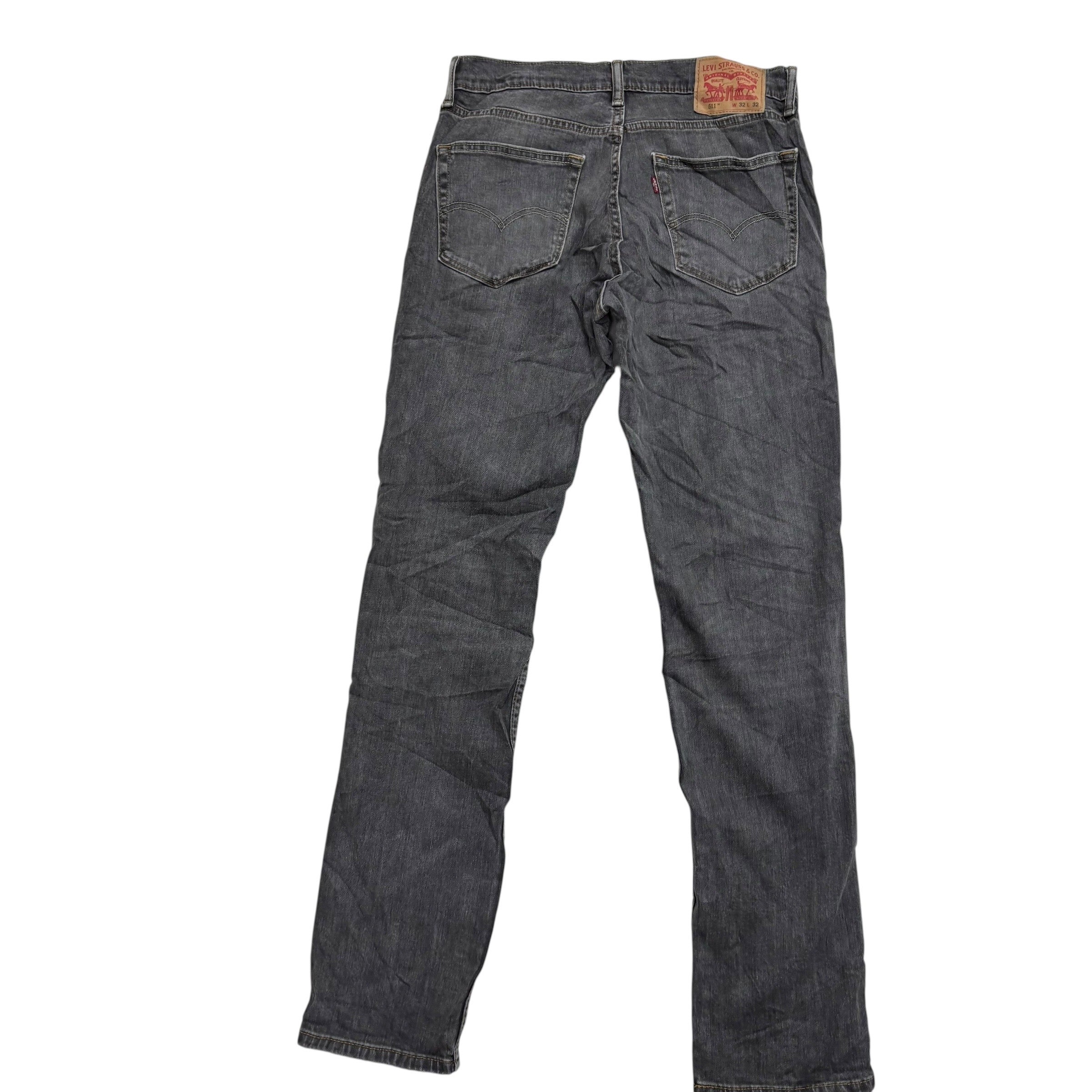 Levis 511 Jeans W32 L33 Mens Grey Slim Fit Stretch Denim (E)