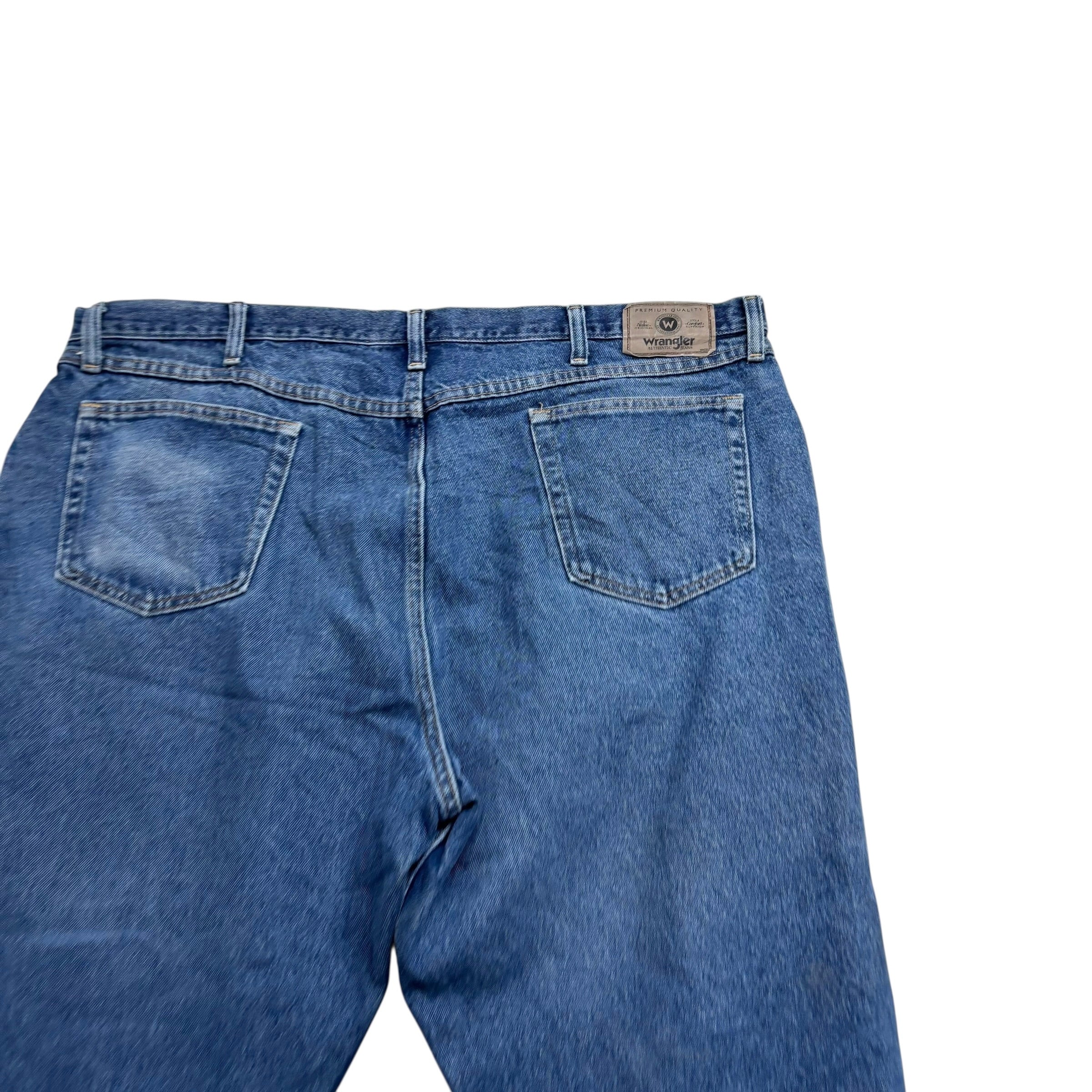 Wrangler Jeans W44 L28 Mens Mid Blue Relaxed Straight Fit Baggy Denim