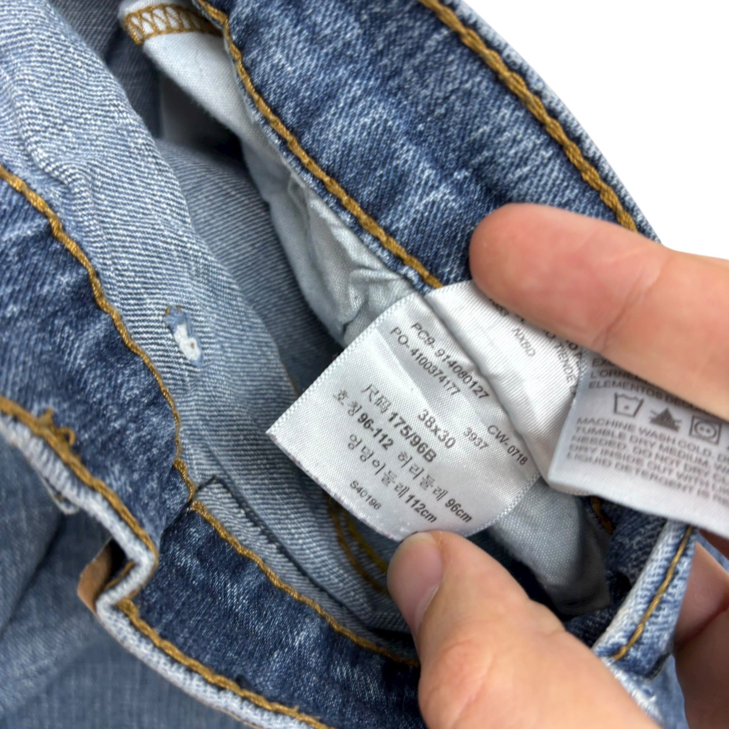 Levis Signature Jeans W38 L30 Mens Mid Blue Relaxed Straight Fit Stretch