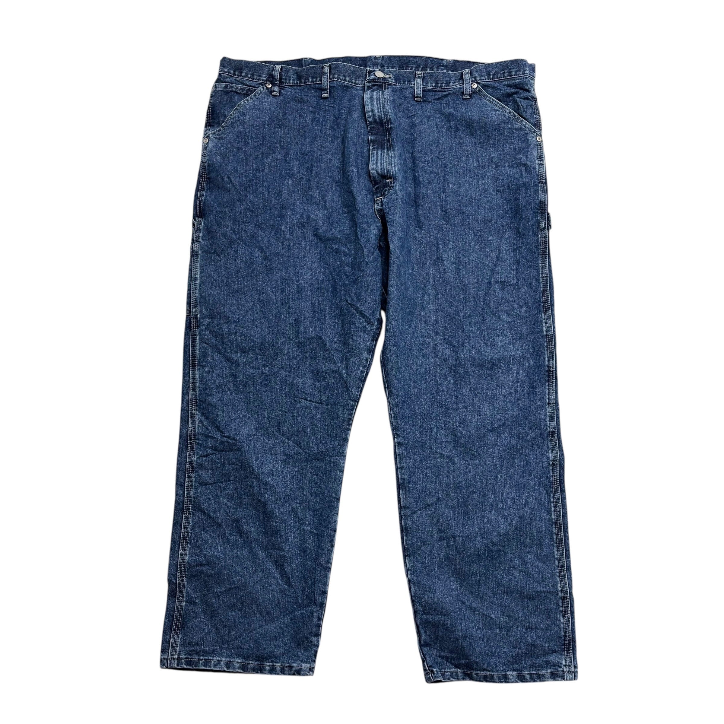 Wrangler Carpenter Jeans W46 L30 Mens Dark Blue Relaxed Straight Fit Denim (E)