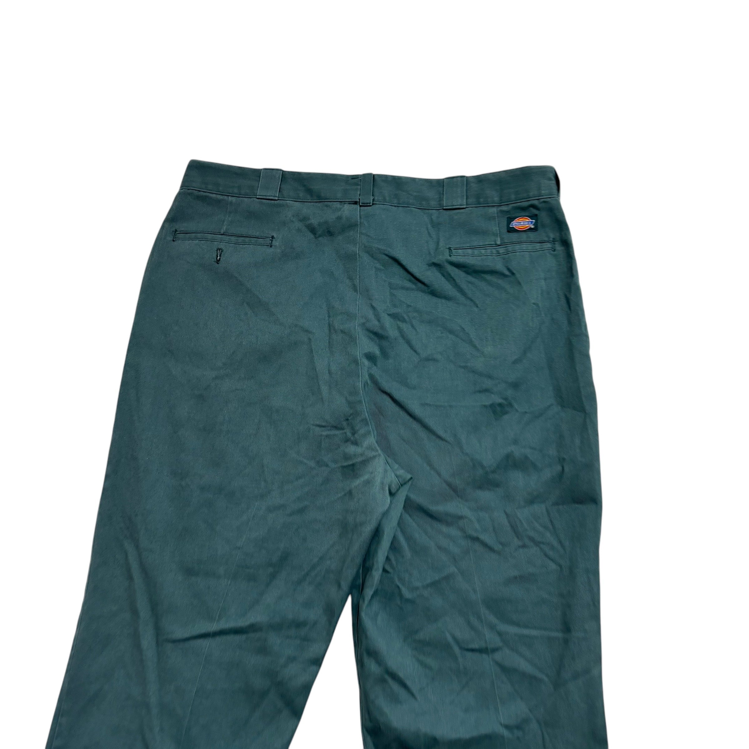 Dickies 874 Trousers W40 L34 Mens Green Pants Original Straight Fit Workwear
