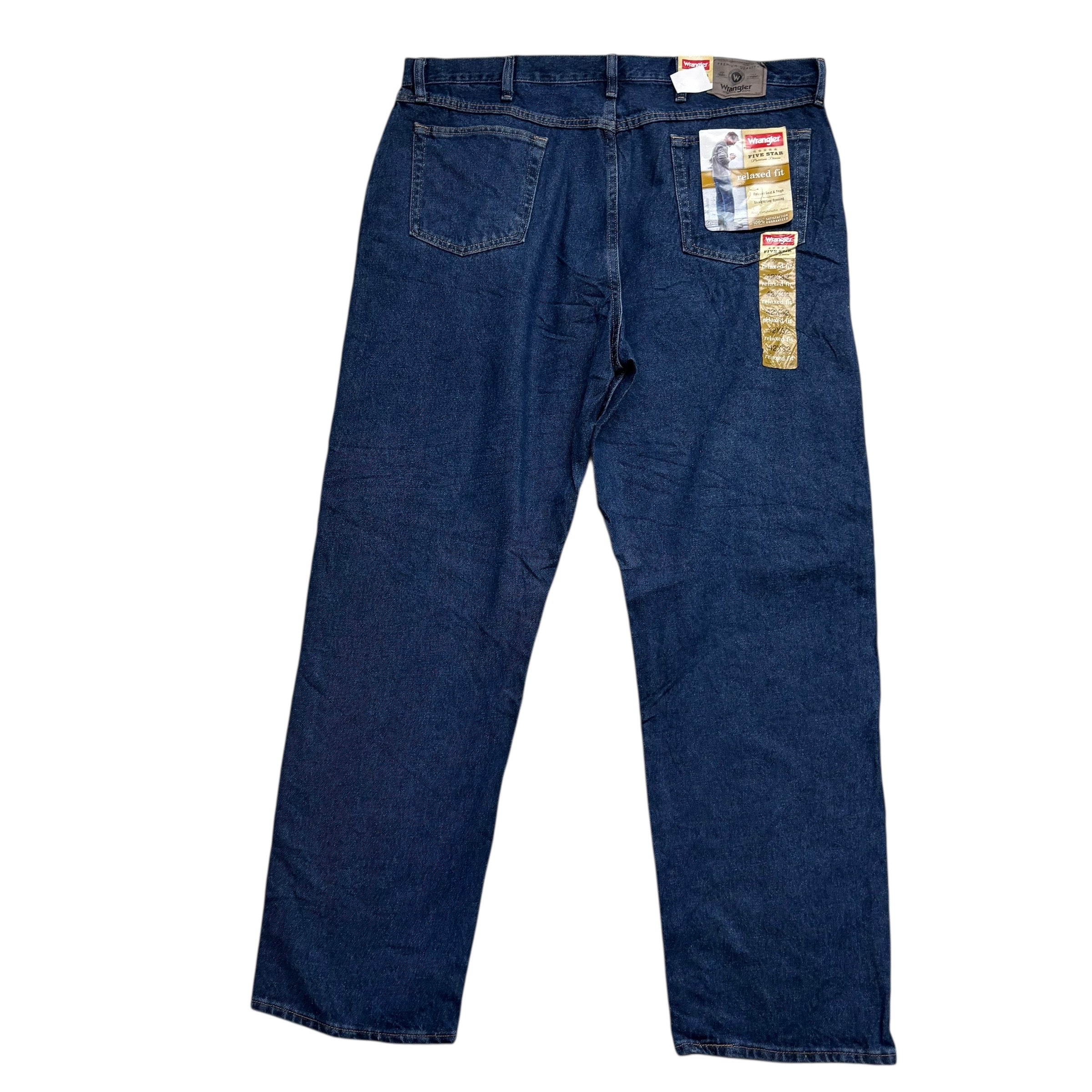 Wrangler Jeans W42 L32 Mens Dark Blue Baggy Relaxed Straight Fit Denim (E)
