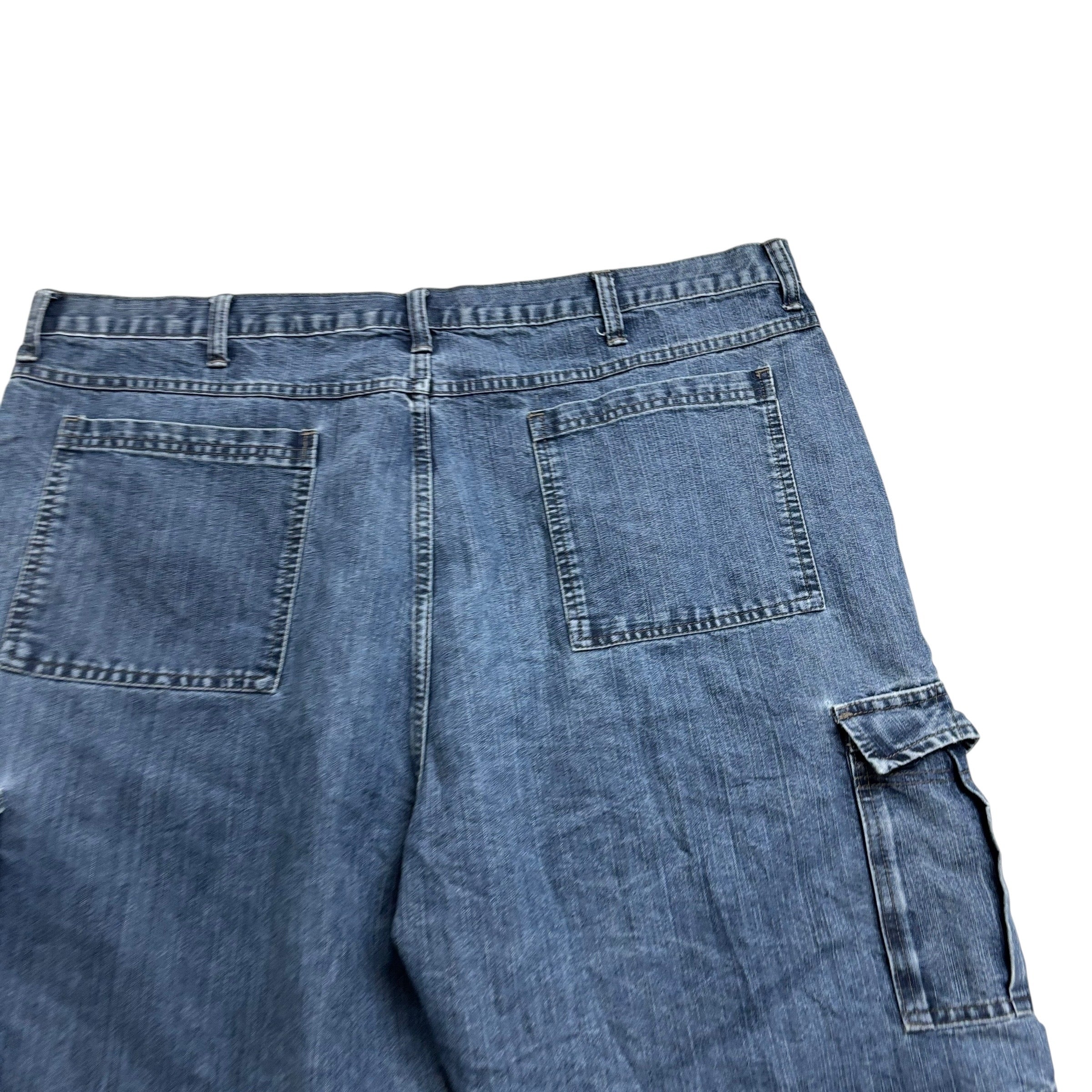 Wrangler Baggy Jorts W42 Mens Mid Blue Denim Shorts Cargo Relaxed Fit