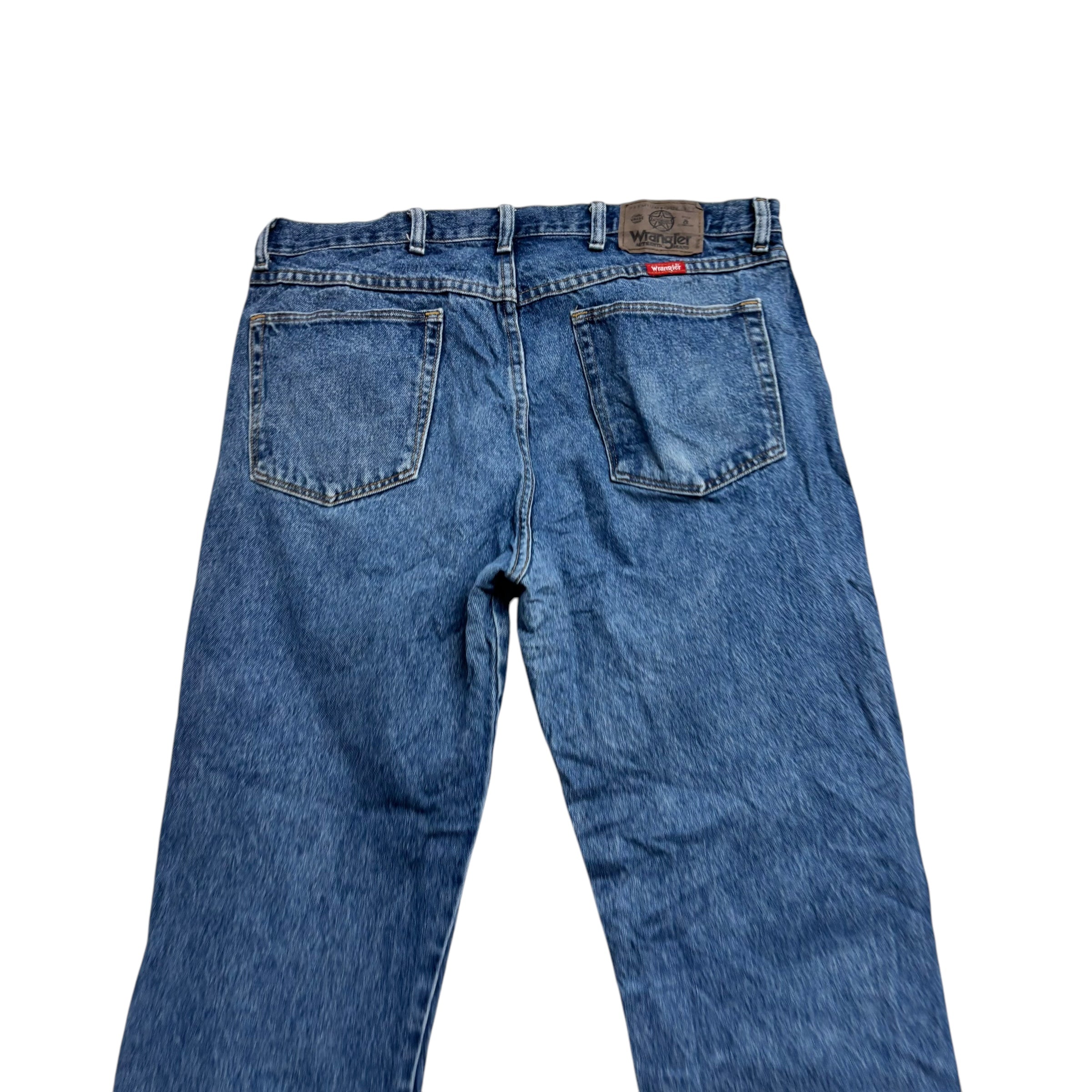 Wrangler Jeans W36 L29 Mens Mid Blue Regular Straight Fit Vintage Denim (E)