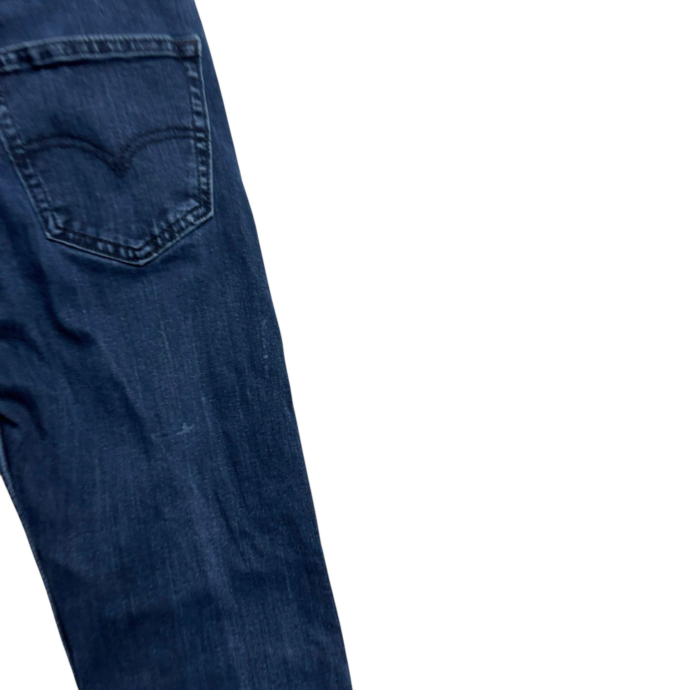 Levis 502 Jeans W28 L29 Mens Navy Blue Regular Tapered Fit Stretch Denim (F)