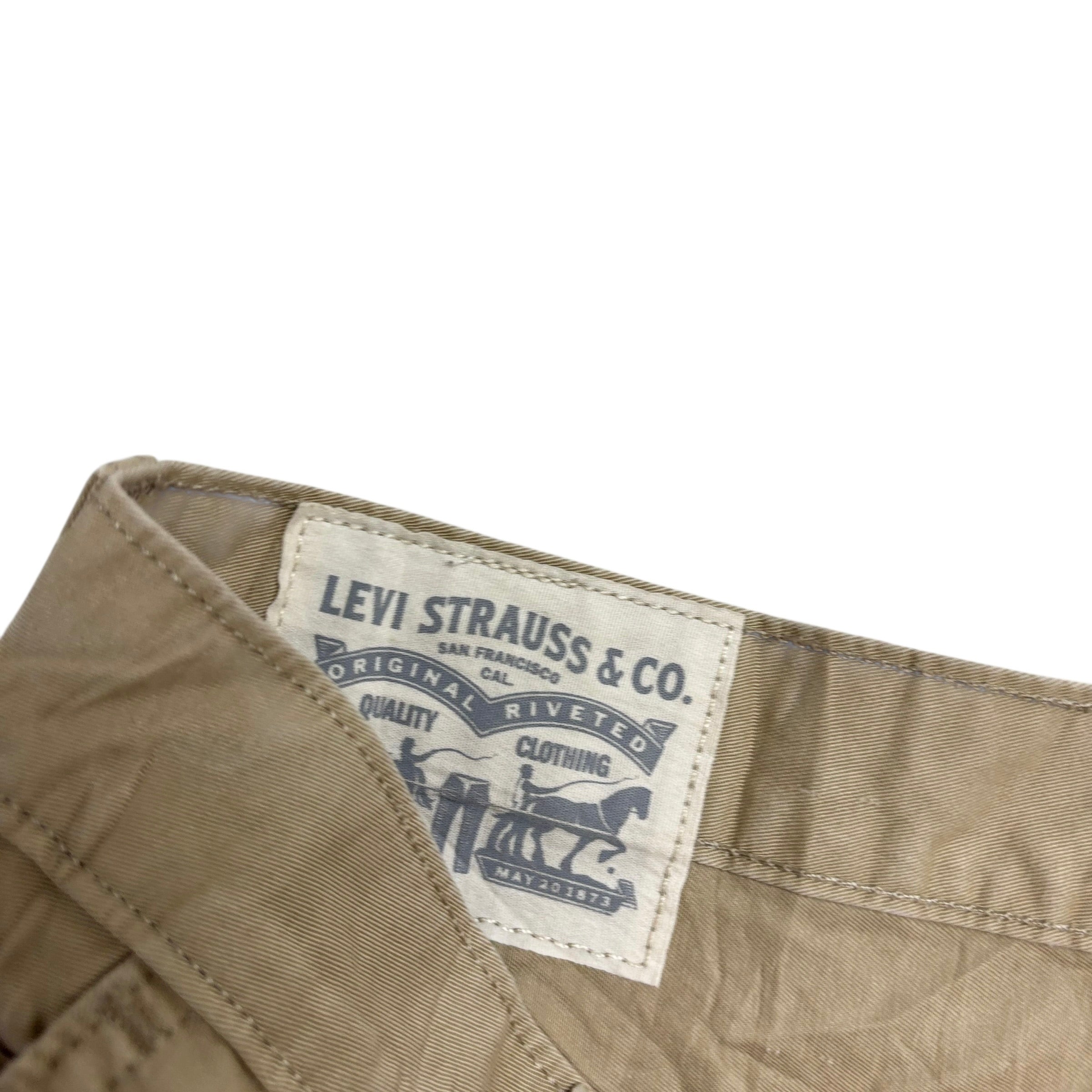 Levis Chino Trousers W34 L30 Mens Beige Regular Tapered Fit Pants (E)