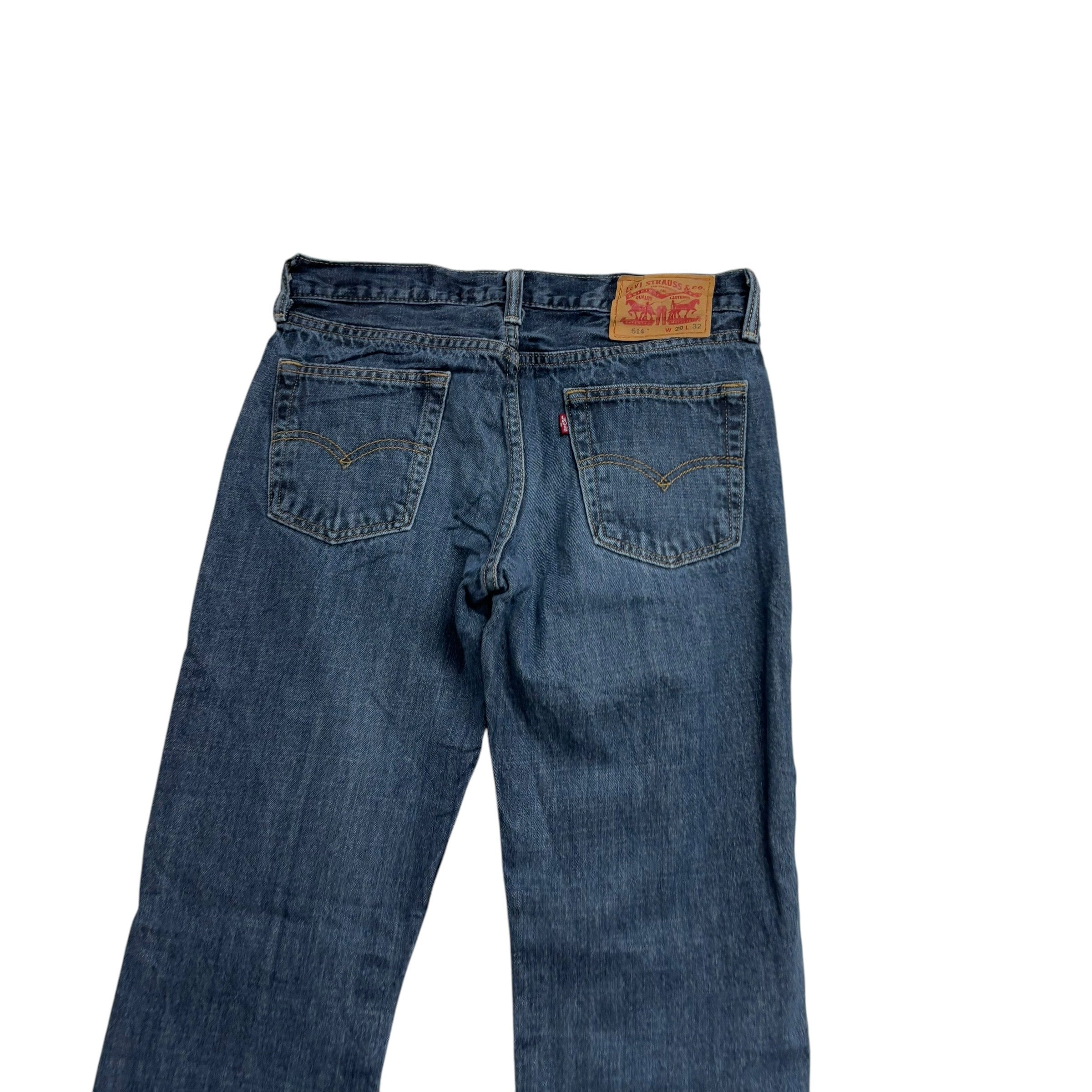 Levis 514 Jeans W29 L32 Mens Mid Blue Regular Straight Fit Denim