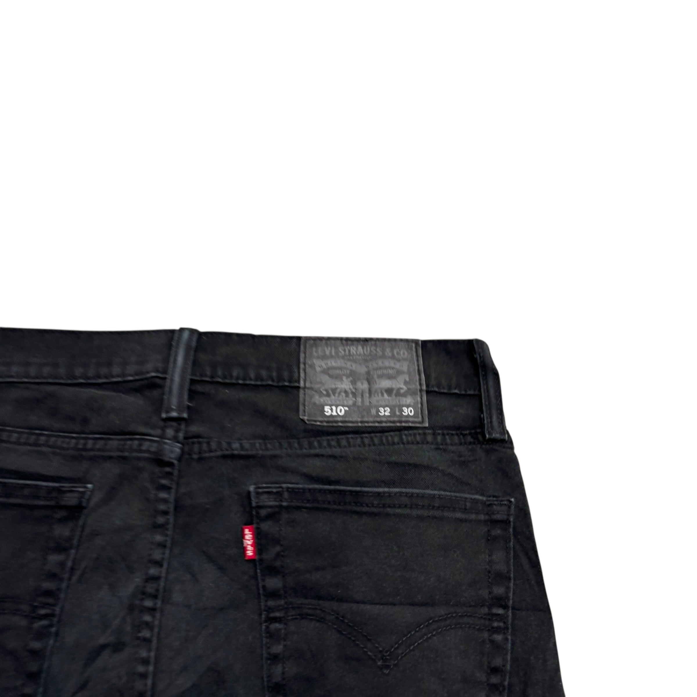 Levis 510 Jeans W32 L29 Mens Black Skinny Fit Stretch Denim