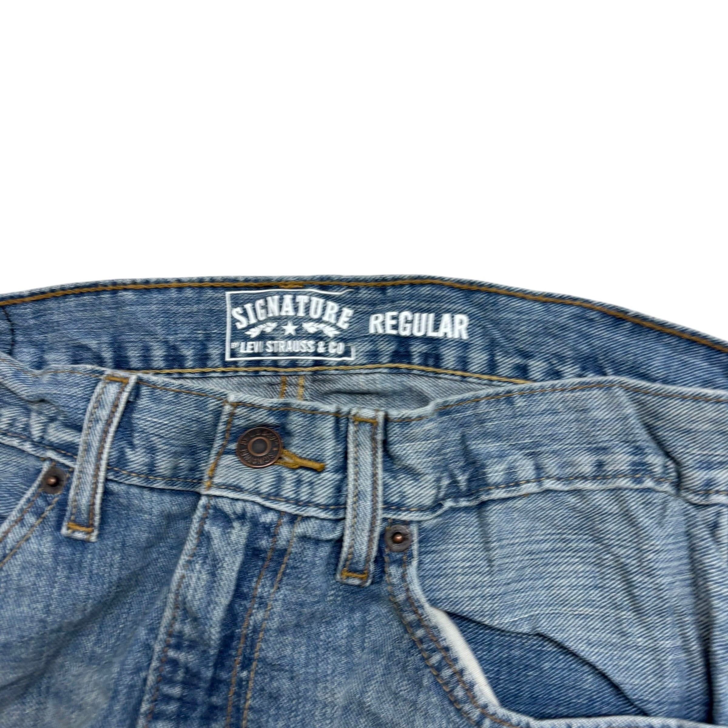 Levis Signature Jeans W34 L30 Mens Light Blue Regular Straight Fit Vintage (E)