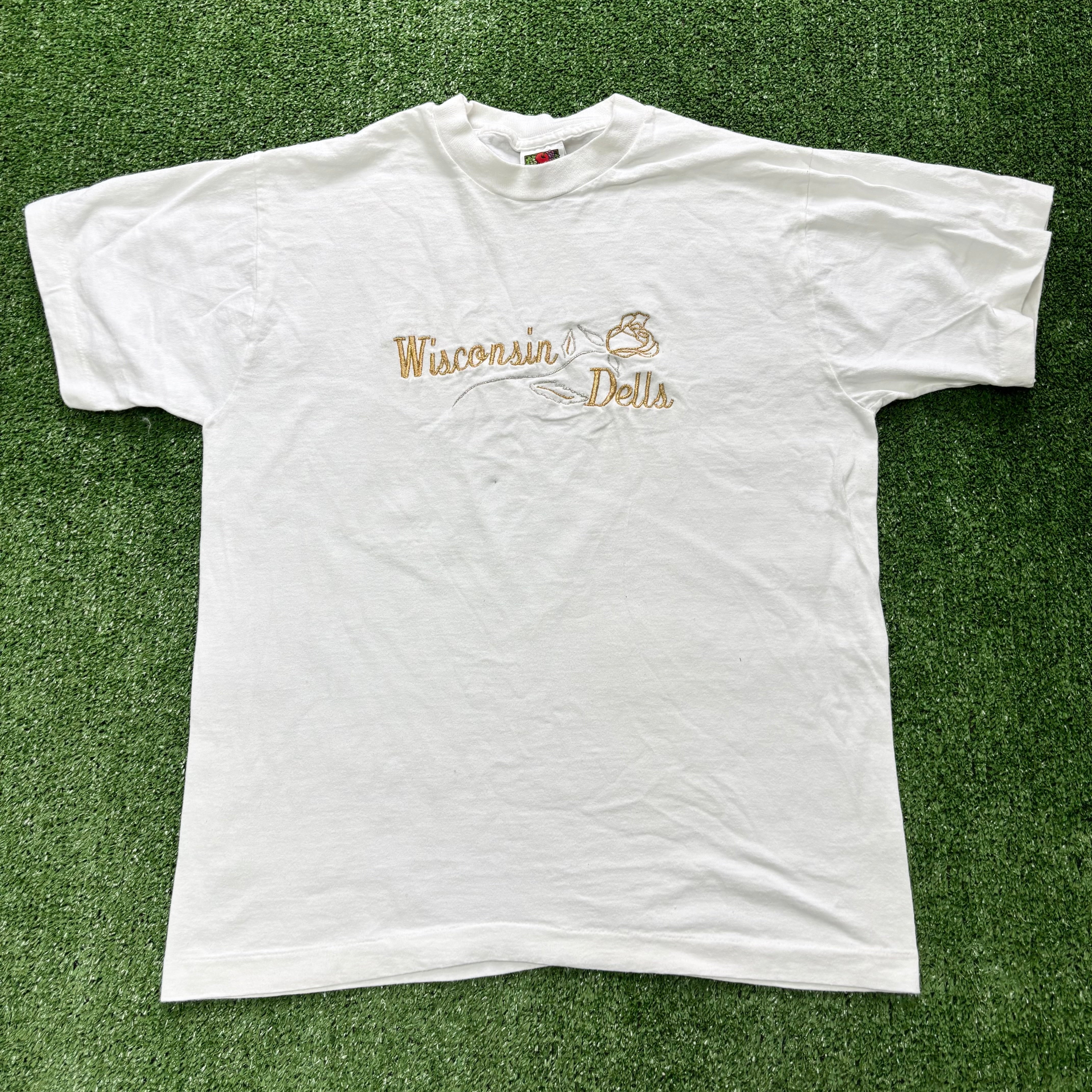 Vintage T Shirt Womens Medium White Single Stitch Graphic Print 90s Tourist