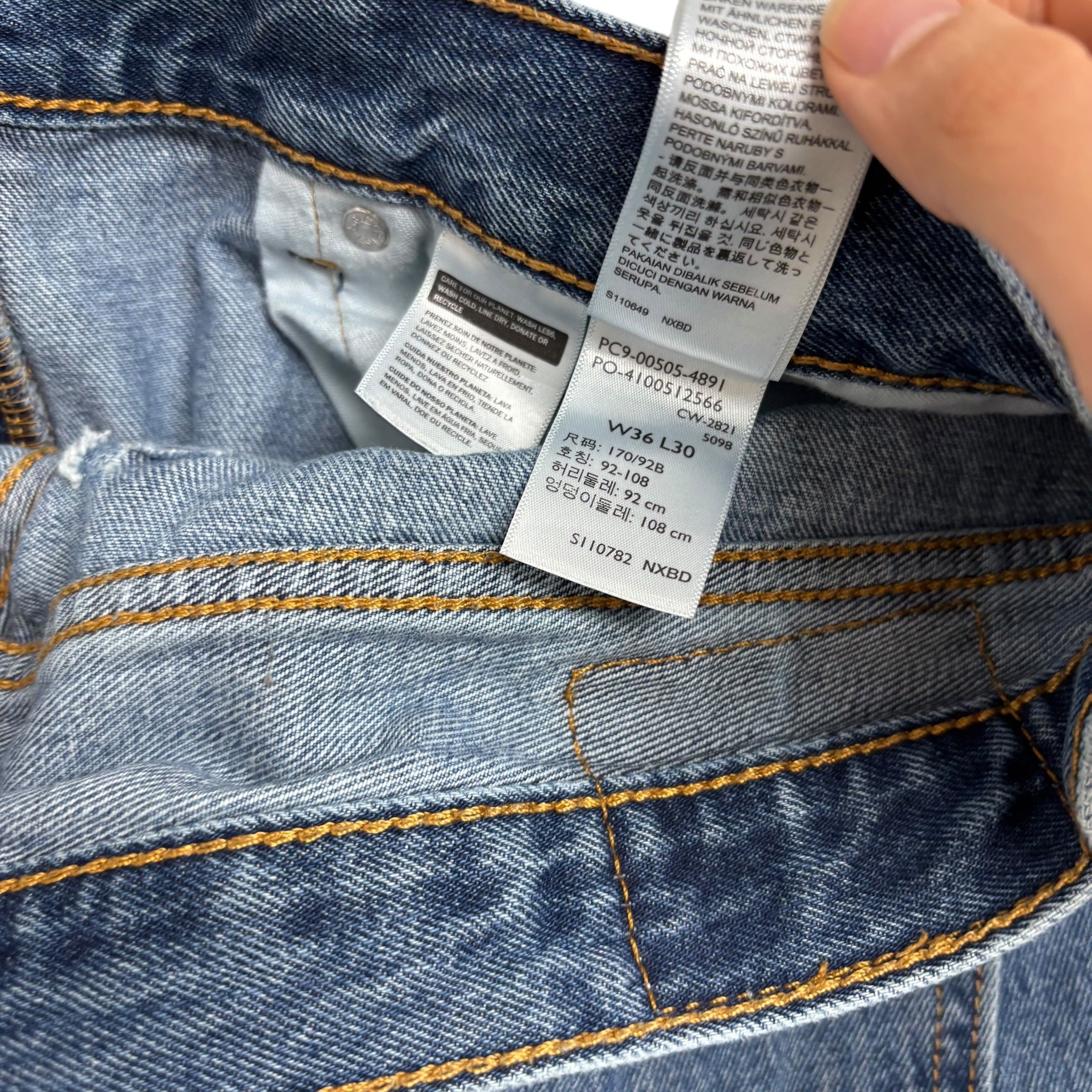 Levis 505 Jeans W36 L30 Mens Mid Blue Regular Straight Fit Denim