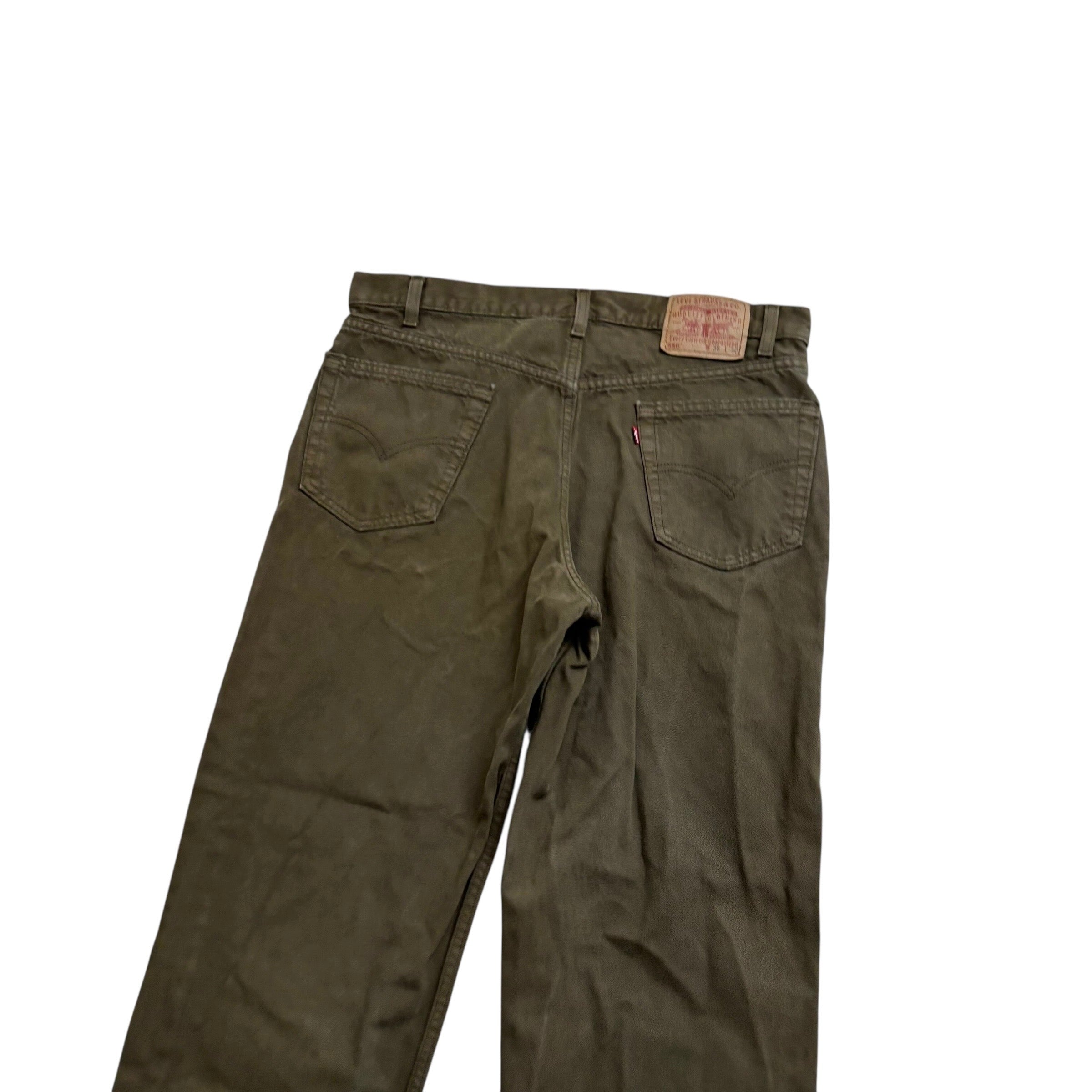 Levis 550 Jeans W36 L30 Mens Green Relaxed Straight Fit Made In USA Vintage (E)