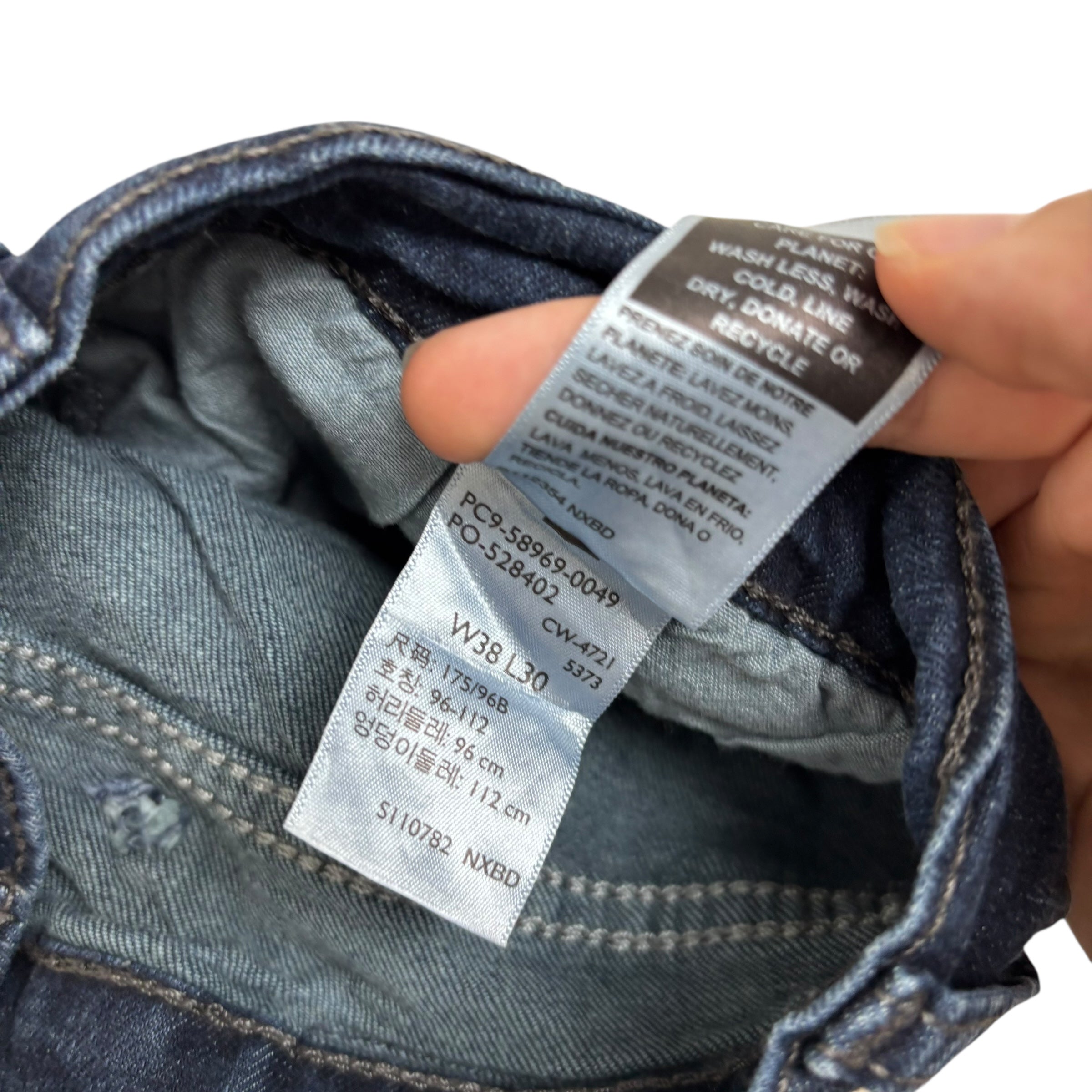 Levis Signature Jeans W38 L29 Mens Navy Blue Regular Tapered Fit Stretch (E)