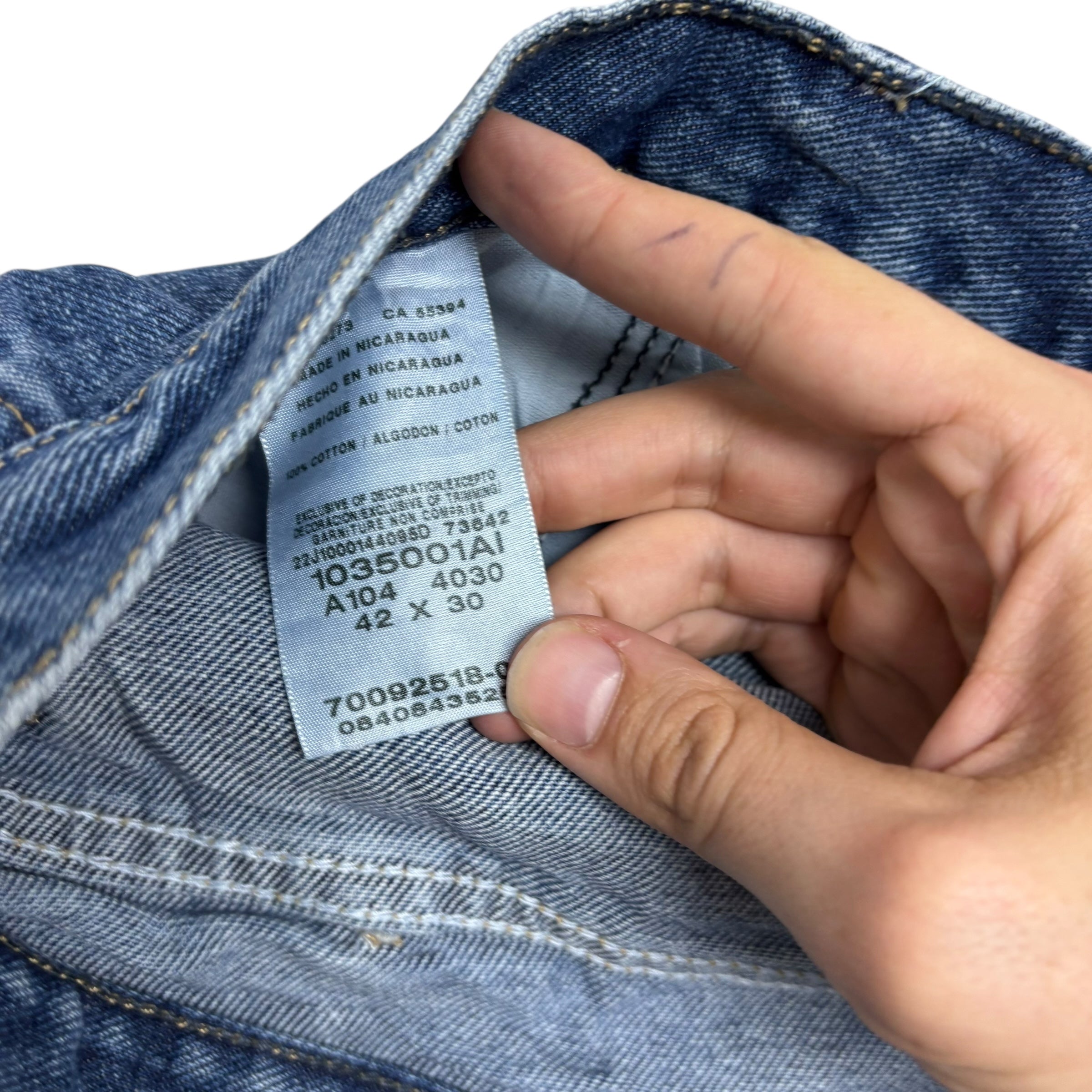 Wrangler Jeans W42 L30 Mens Mid Blue Relaxed Straight Fit Vintage Denim (E)