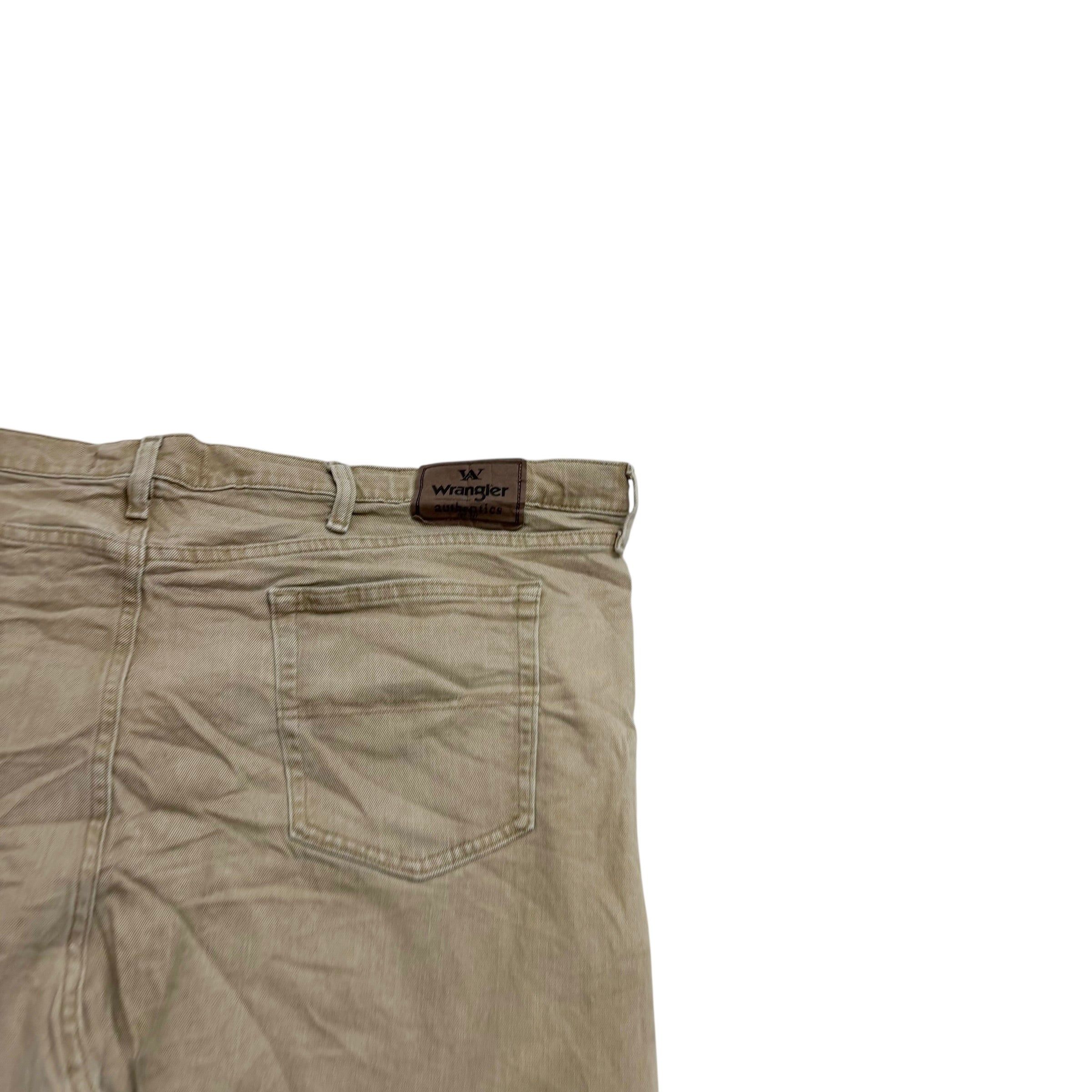 Wrangler Jeans W50 L30 Mens Beige Relaxed Straight Fit Stretch Denim (E)