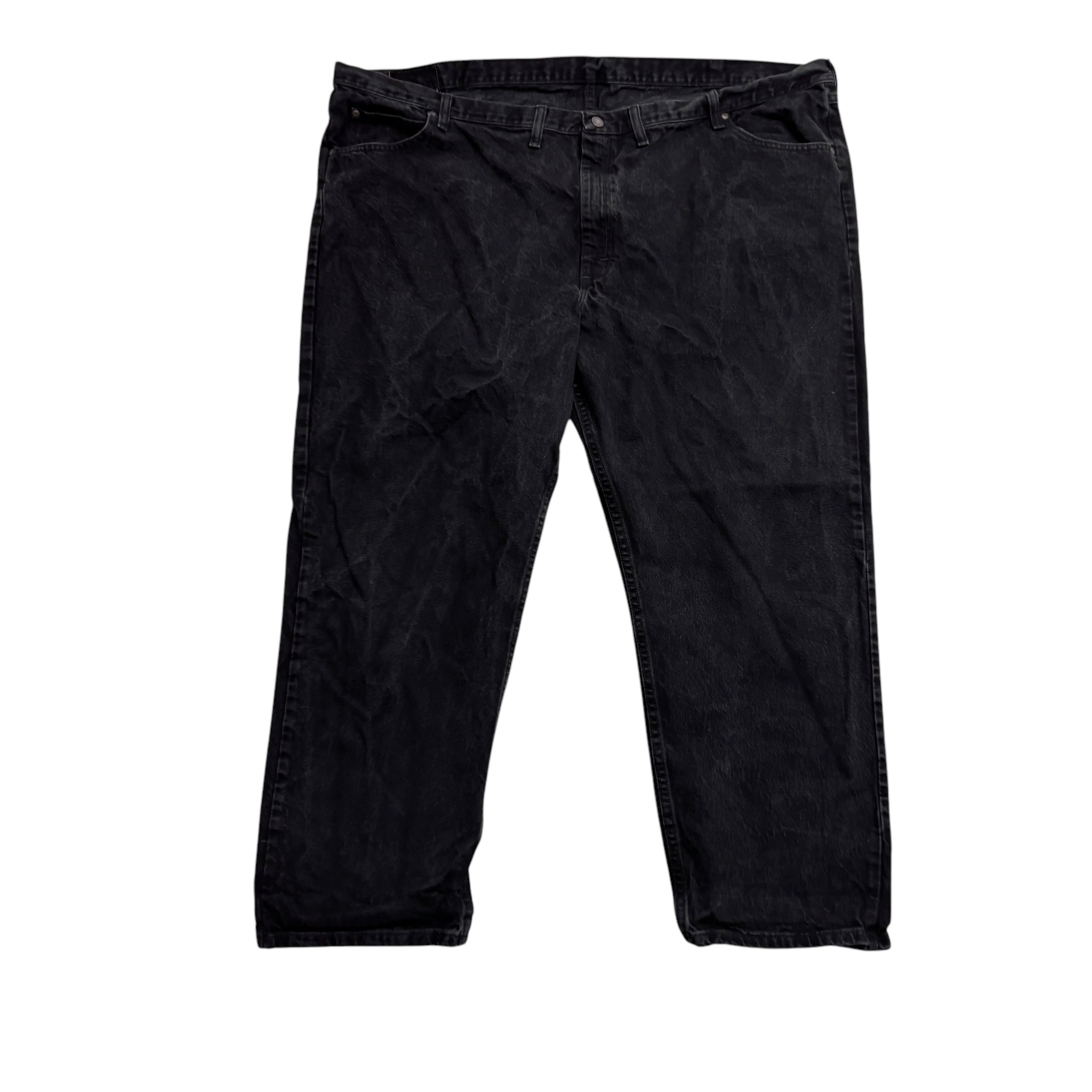 Wrangler Jeans W52 L30 Mens Black Relaxed Straight Fit Denim (E)