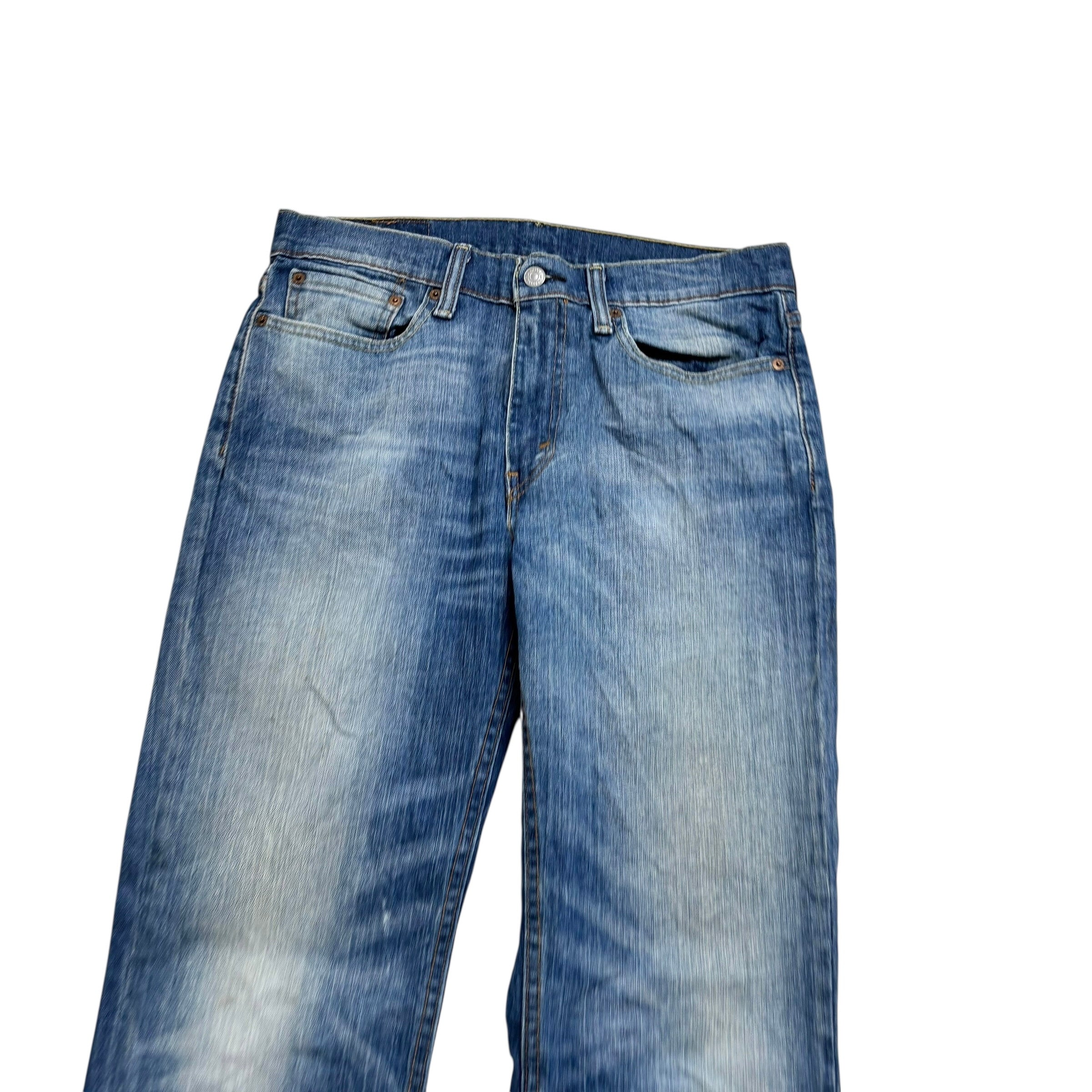 Levis 514 Jeans W32 L30 Mens Mid Blue Regular Straight Fit Stretch Denim