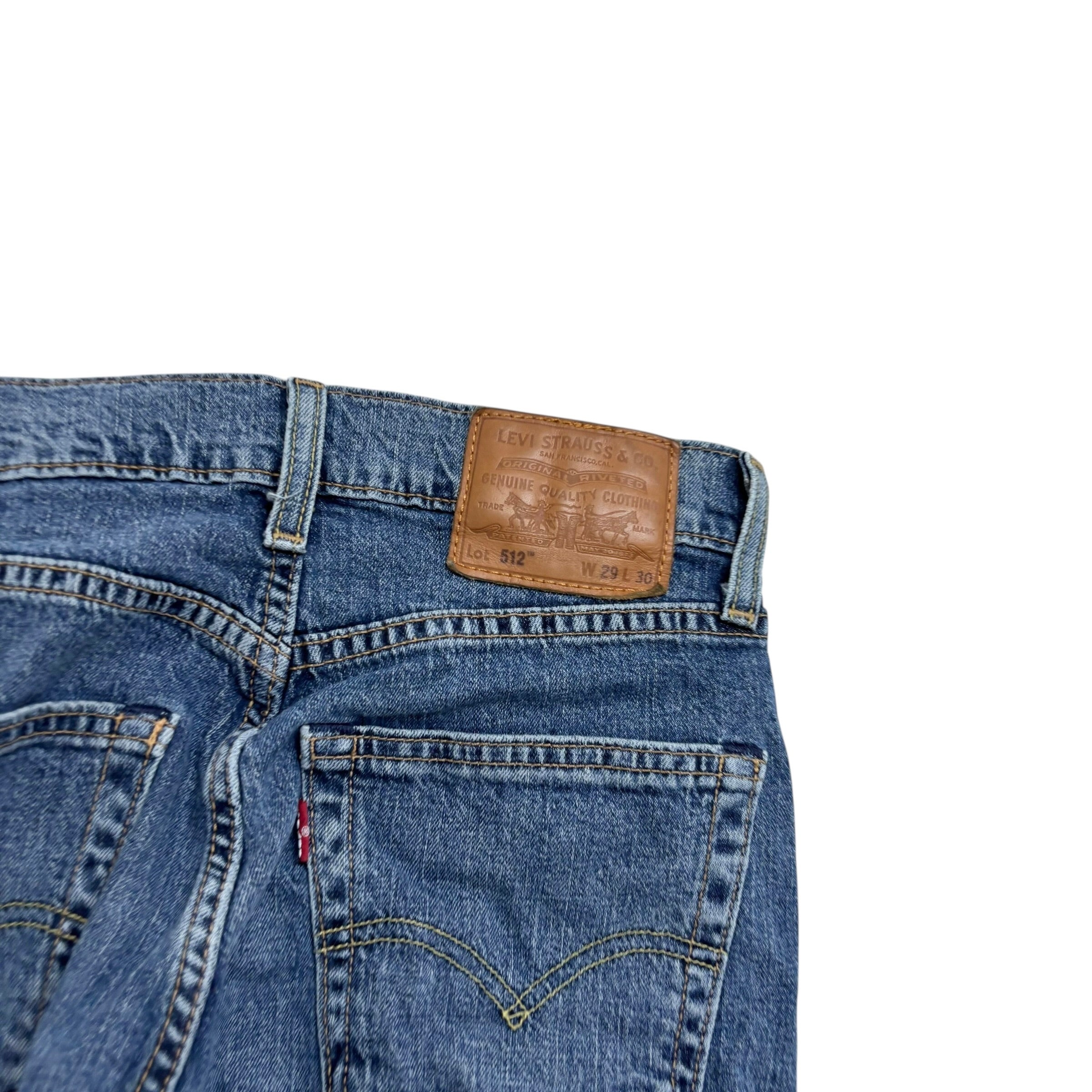 Levis 512 Jeans W28 L28 Mens Mid Blue Slim Tapered Fit Stretch Denim (E)