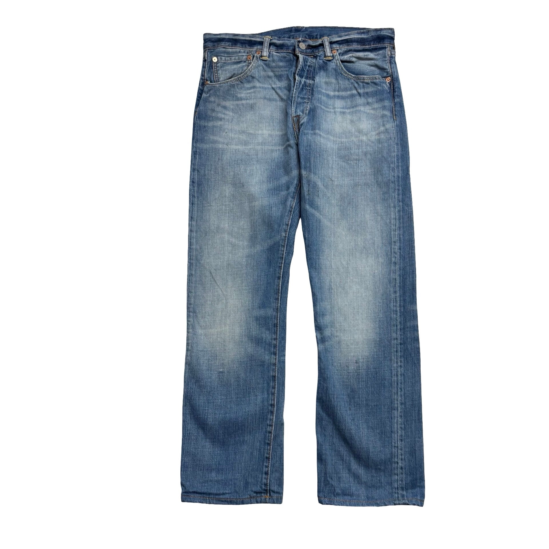 Levis 501 Jeans W32 L29 Mens Mid Blue Regular Straight Fit Denim