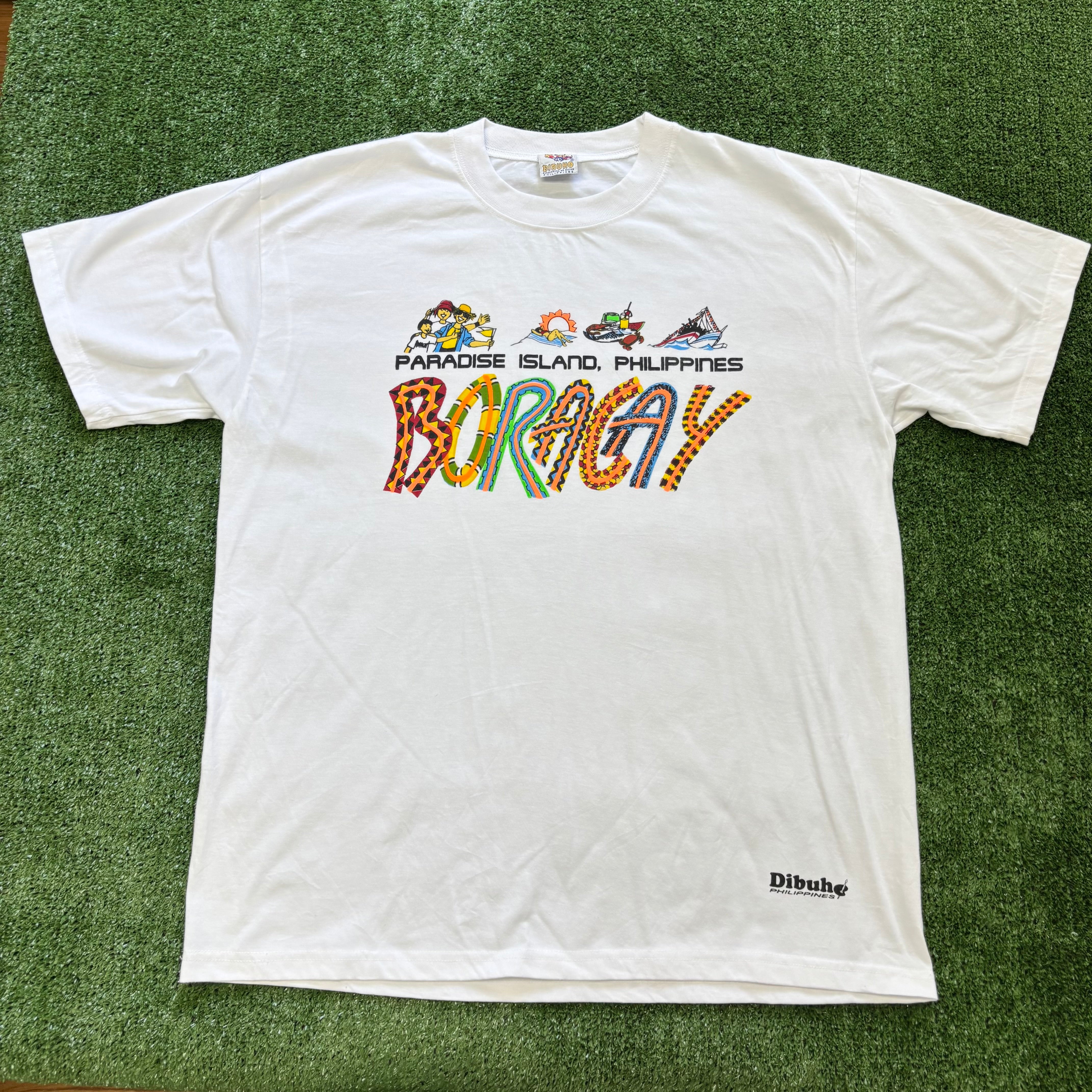 Vintage T Shirt Mens Large White Graphic Print 90s Tourist (E)