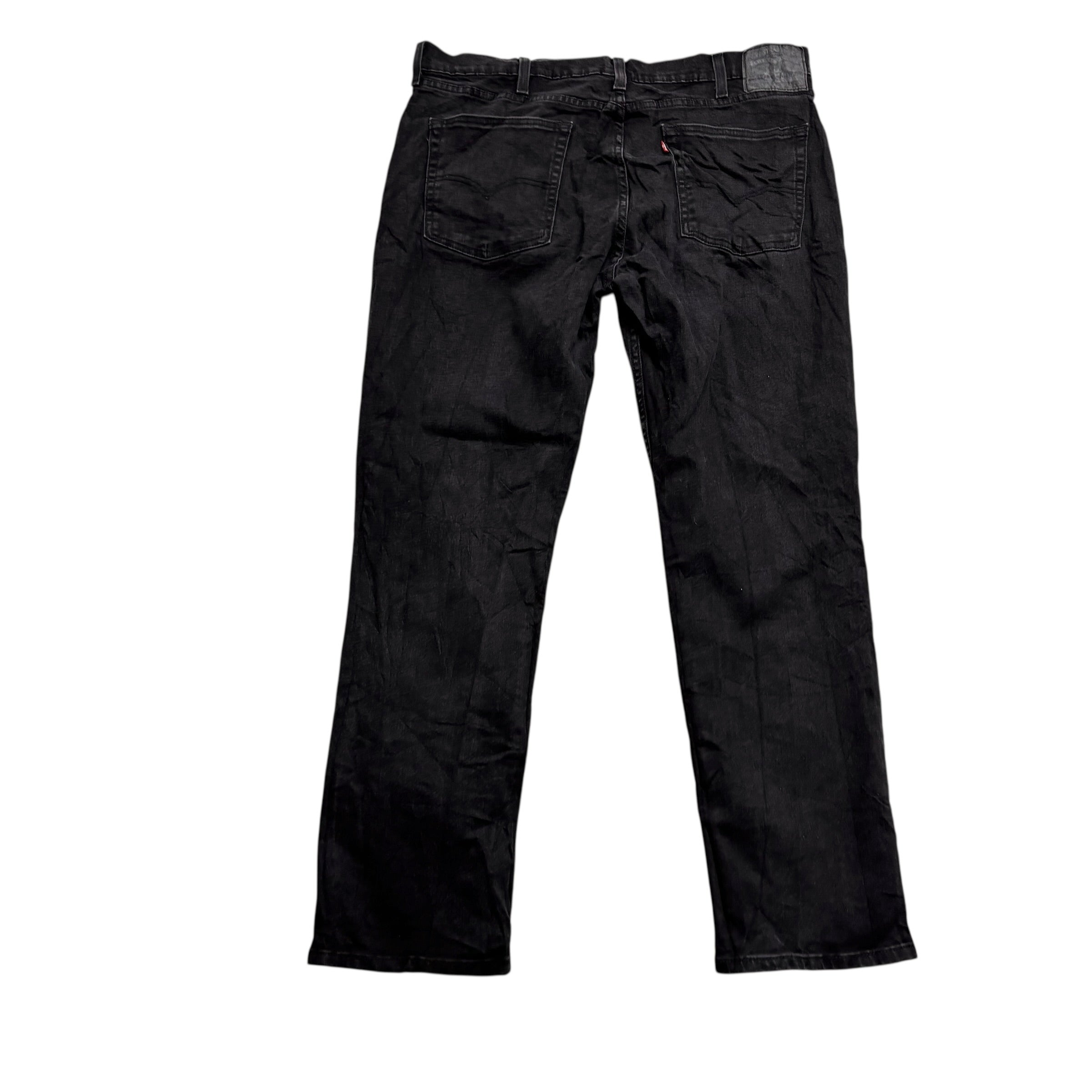 Levis 514 Jeans W38 L32 Mens Black Regular Straight Fit Stretch Denim (E)