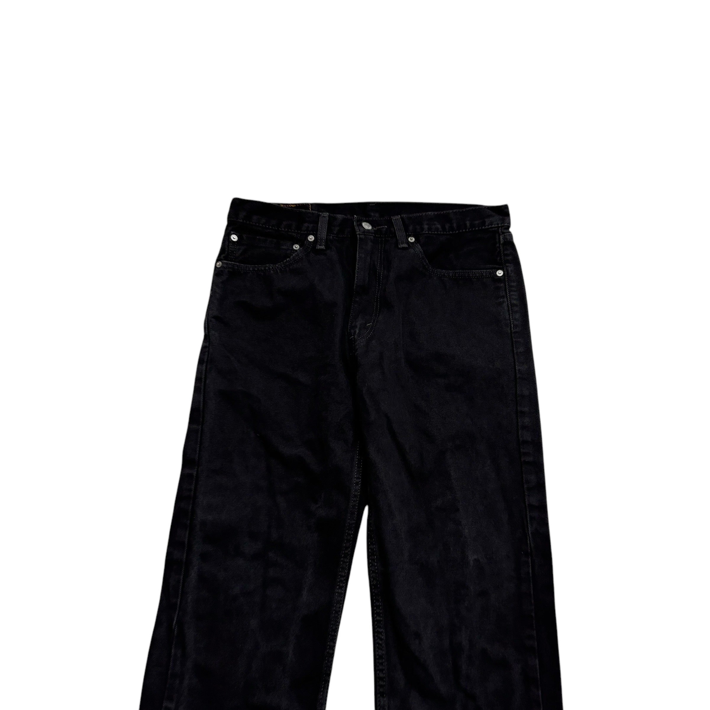 Levis 505 Jeans W34 L31 Mens Black Regular Straight Fit Denim (E)