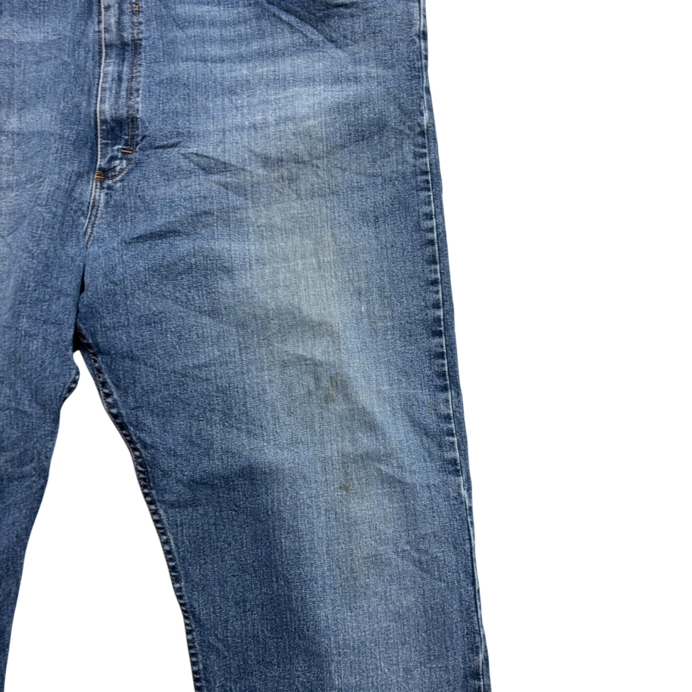 Wrangler Jeans W48 L30 Mens Mid Blue Relaxed Straight Fit Stretch Denim (F)