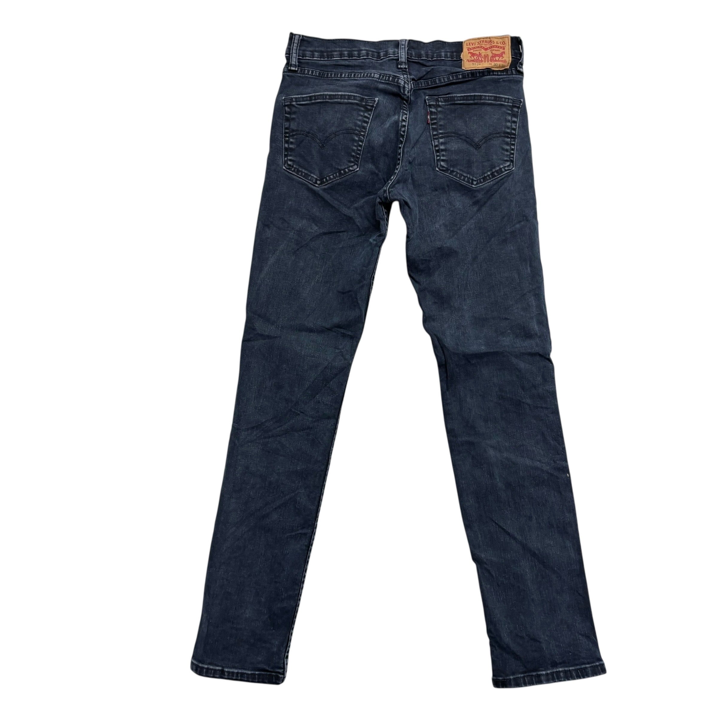 Levis 511 Jeans W30 L31 Mens Navy Blue Slim Fit Stretch Denim (E)