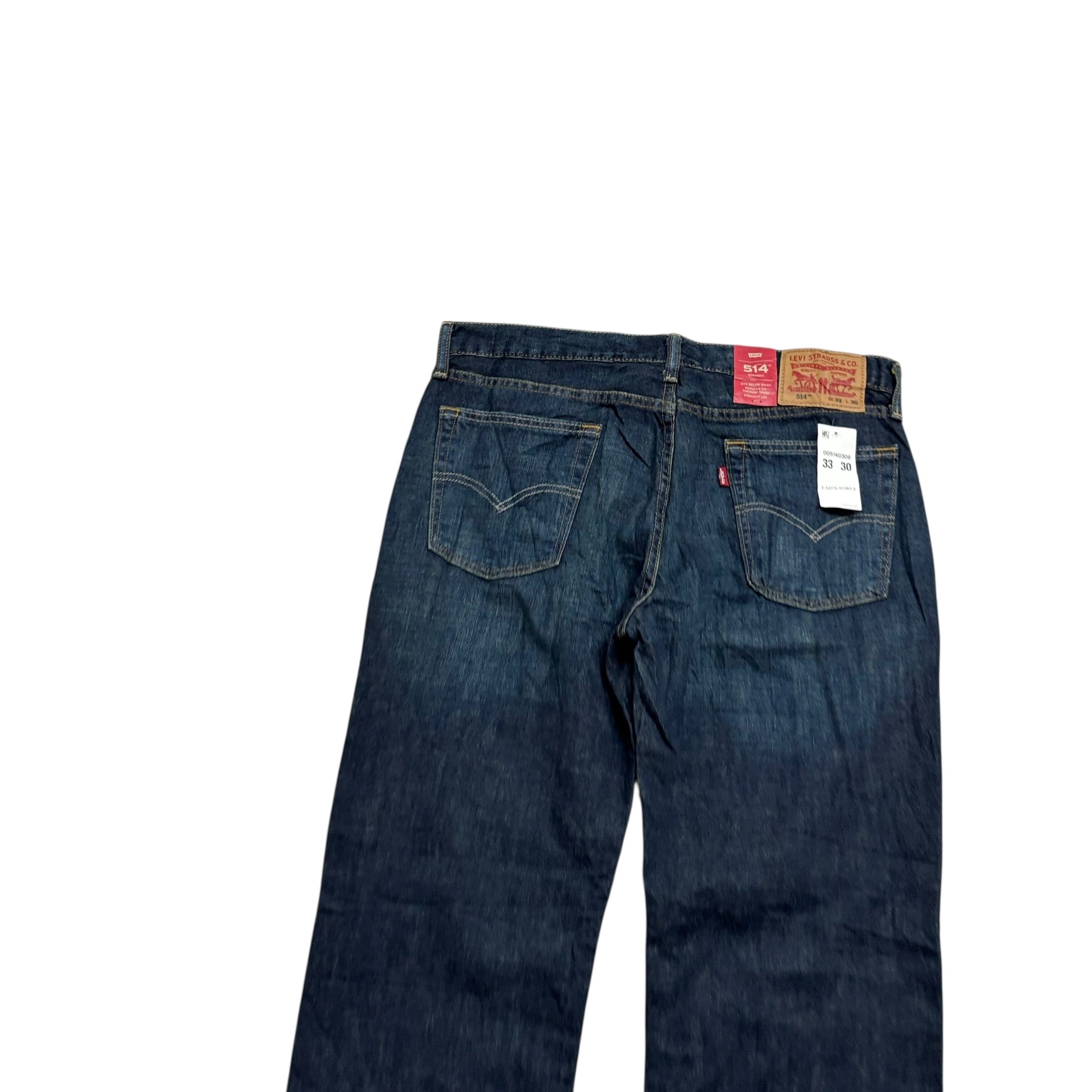 Levis 514 Jeans W34 L30 Mens Dark Blue Regular Straight Fit Denim (E)