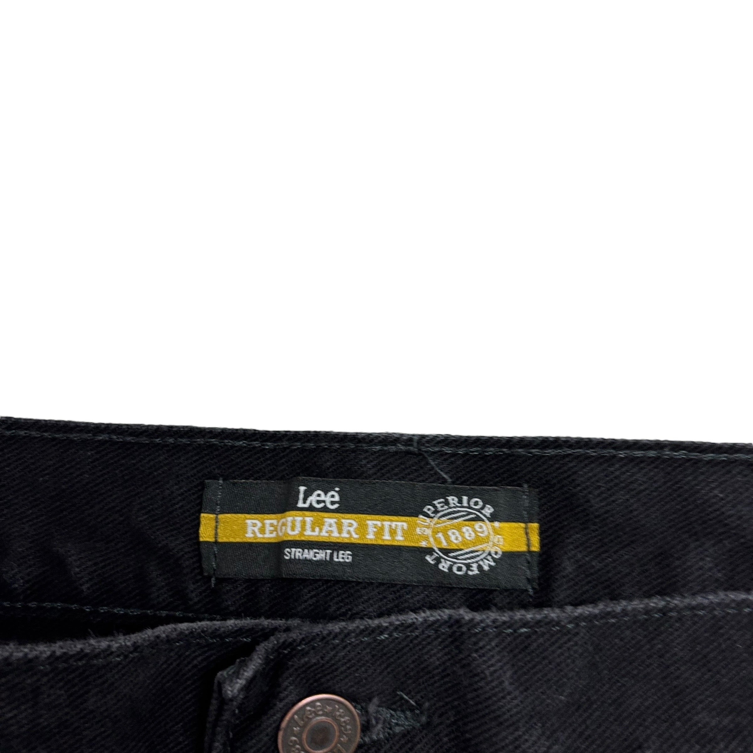 Lee Jeans W46 L30 Mens Black Regular Straight Fit Denim (E)