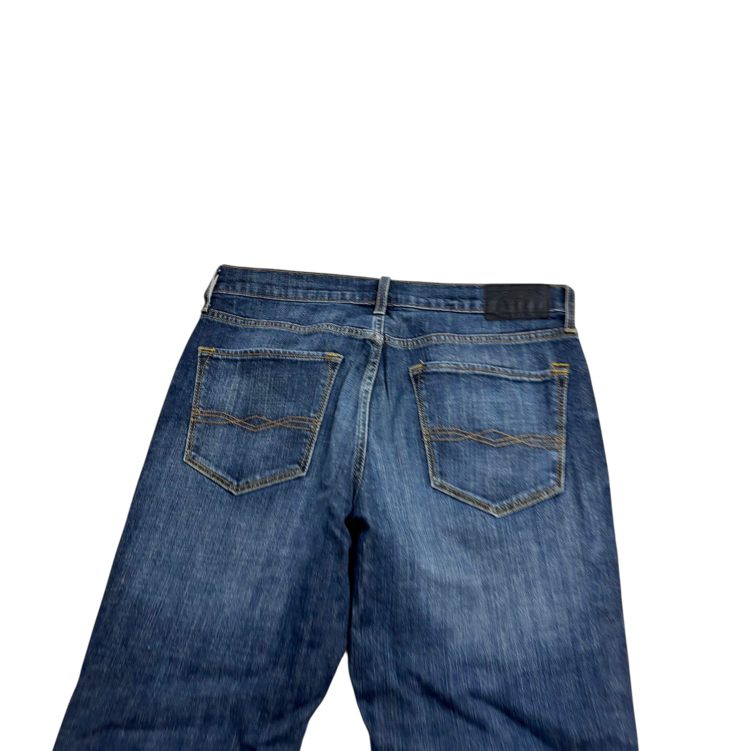 Levis Denizen Jeans W33 L30 Mens Dark Blue Athletic Fit Stretch Denim (E)