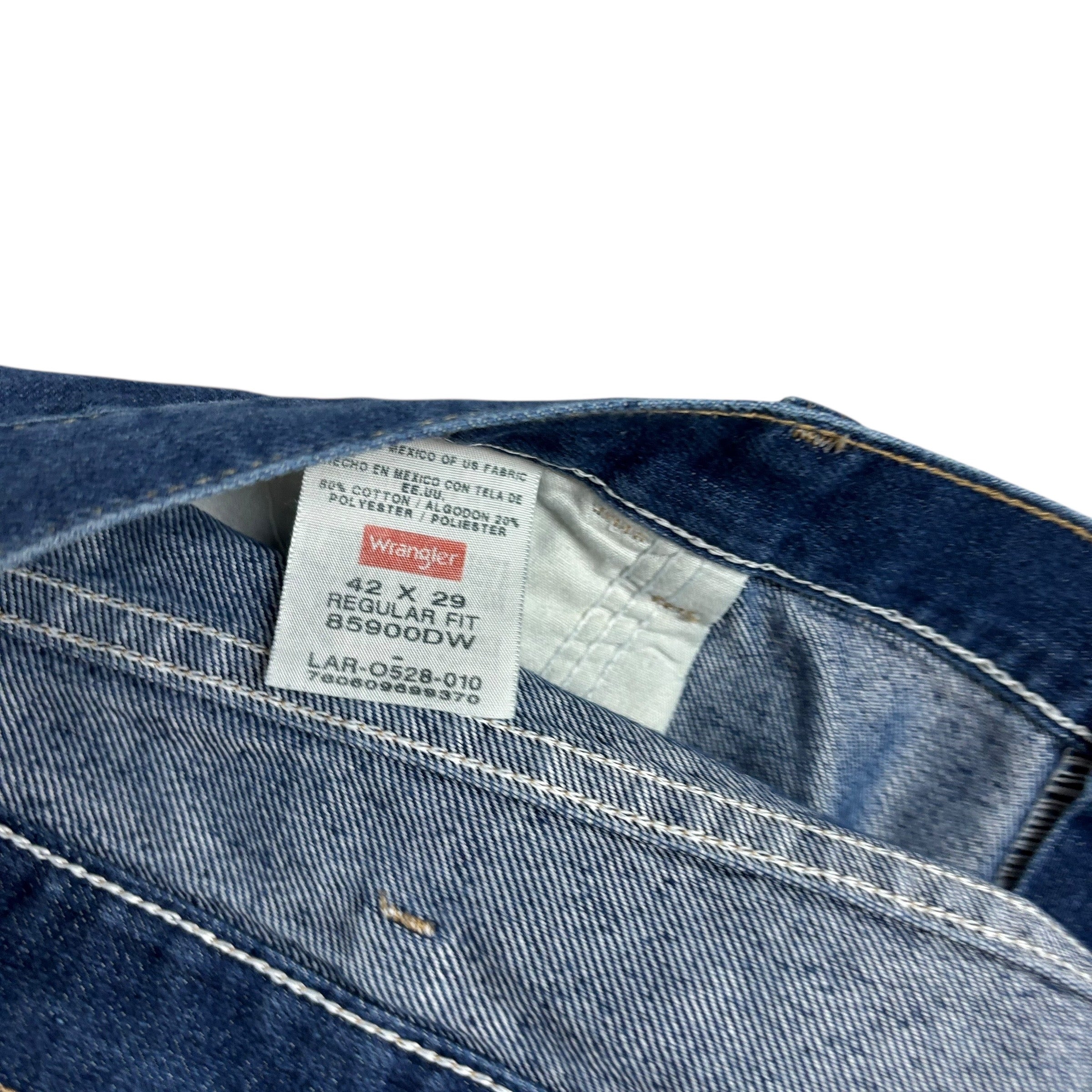 Wrangler Jeans W42 L29 Mens Dark Blue Regular Straight Fit Denim