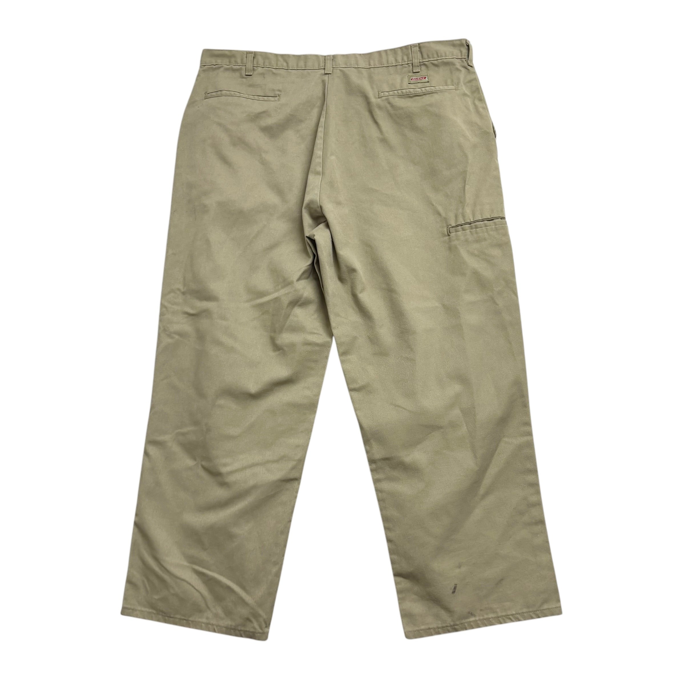 Dickies Double Knee Trousers W42 L29 Mens Beige Pants Relaxed Straight Workwear