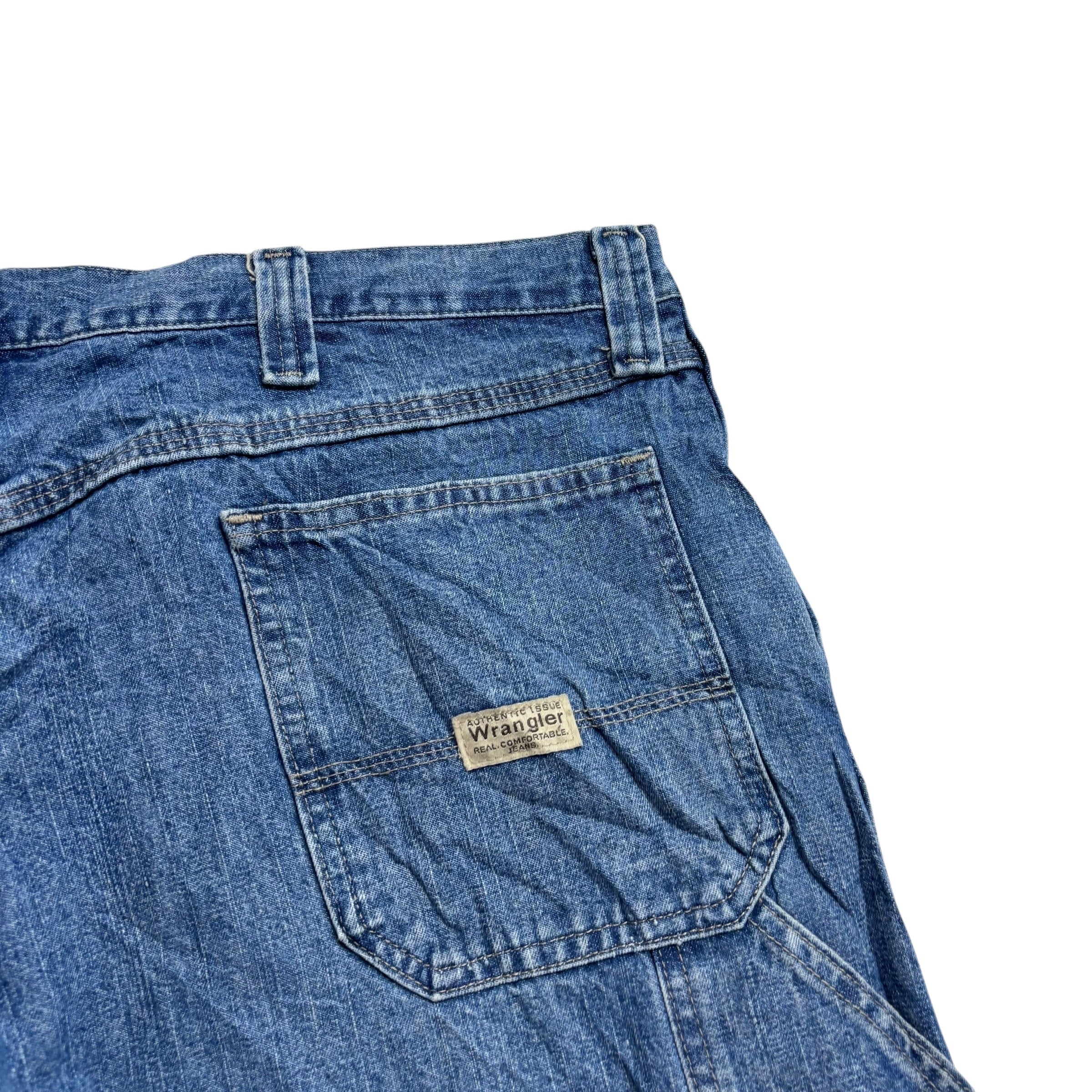 Wrangler Baggy Jorts W40 Mens Mid Blue Denim Shorts Relaxed Fit Carpenter
