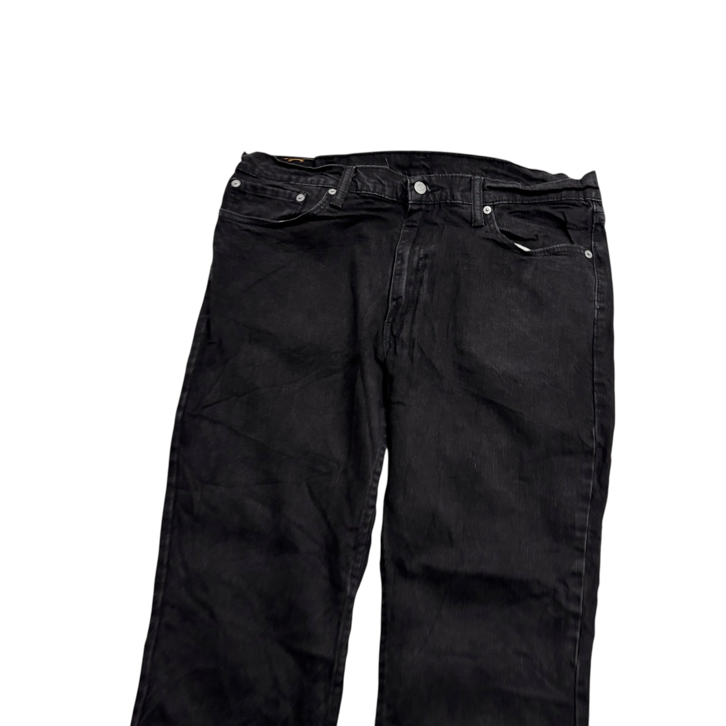 Levis 514 Jeans W38 L29 Mens Black Regular Straight Fit Stretch Denim (E)