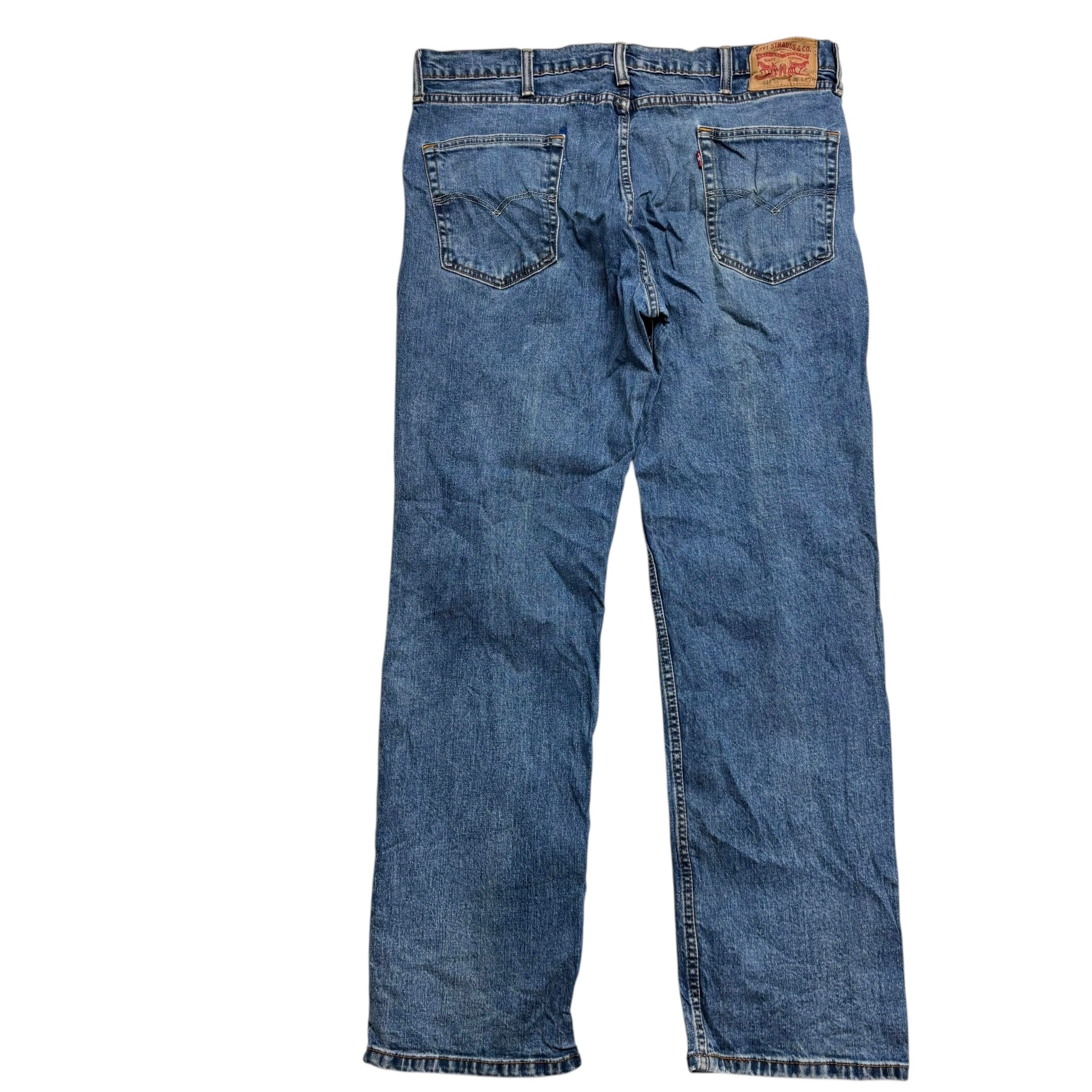 Levis 514 Jeans W38 L32 Mens Mid Blue Regular Straight Fit Stretch Denim (F)