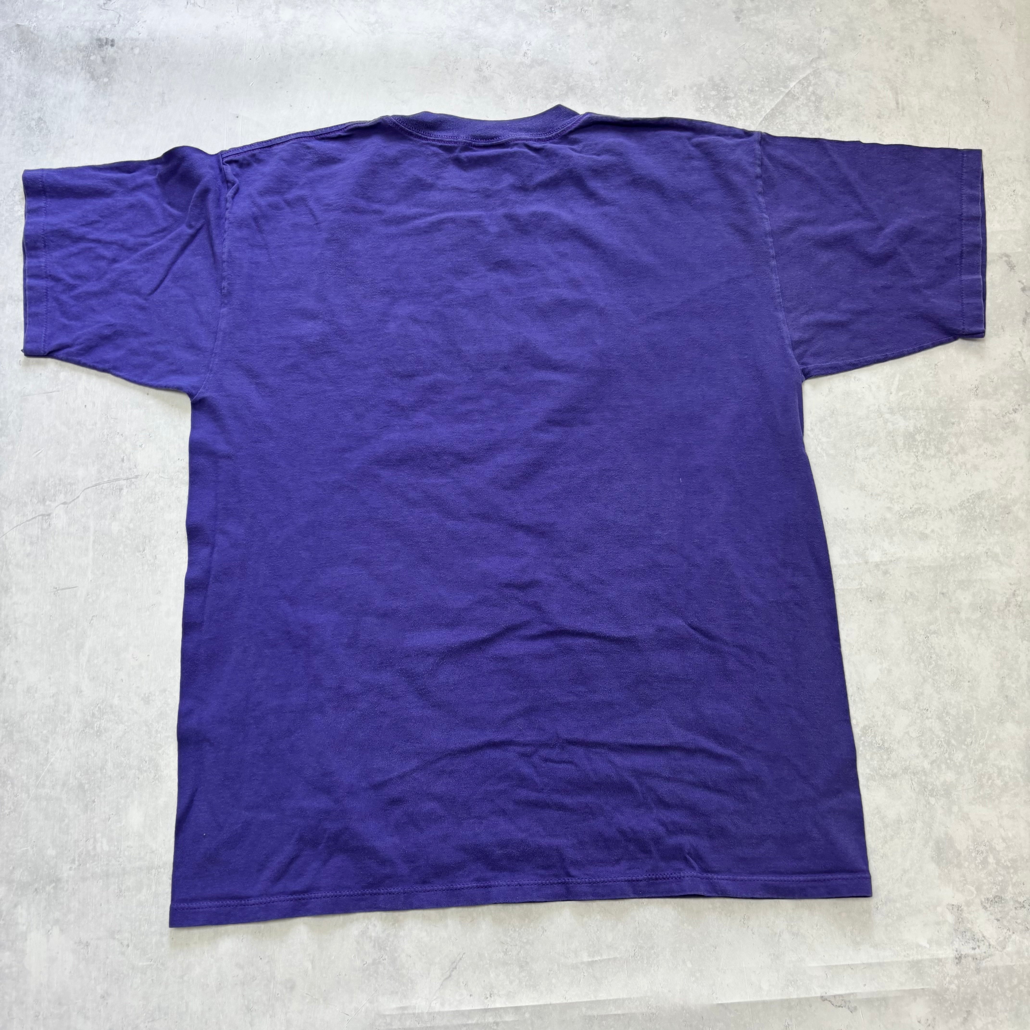 Vintage T Shirt Mens XL Purple Single Stitch Graphic Print 90s USA Tourist (E)