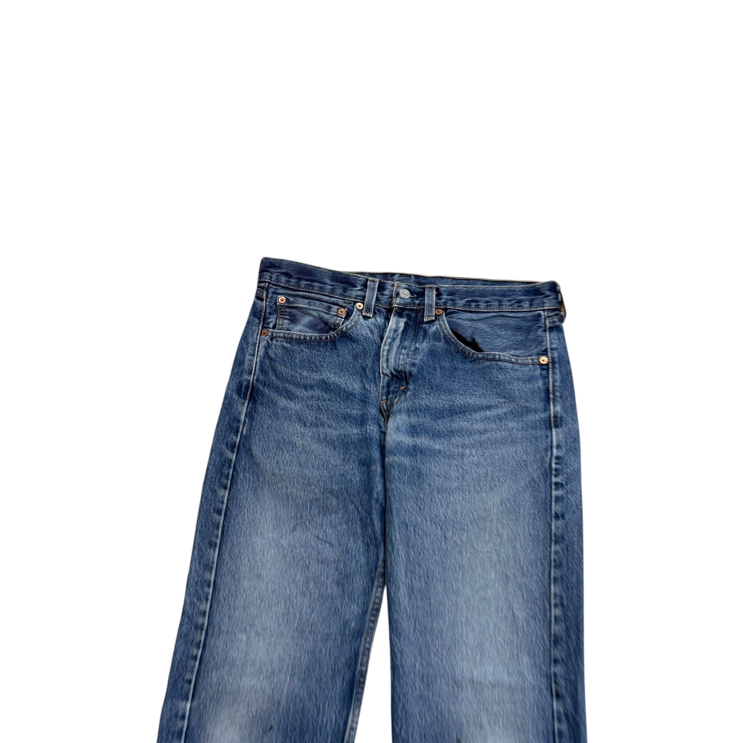 Levis 505 Jeans W31 L30 Mens Mid Blue Regular Straight Fit Denim (F)