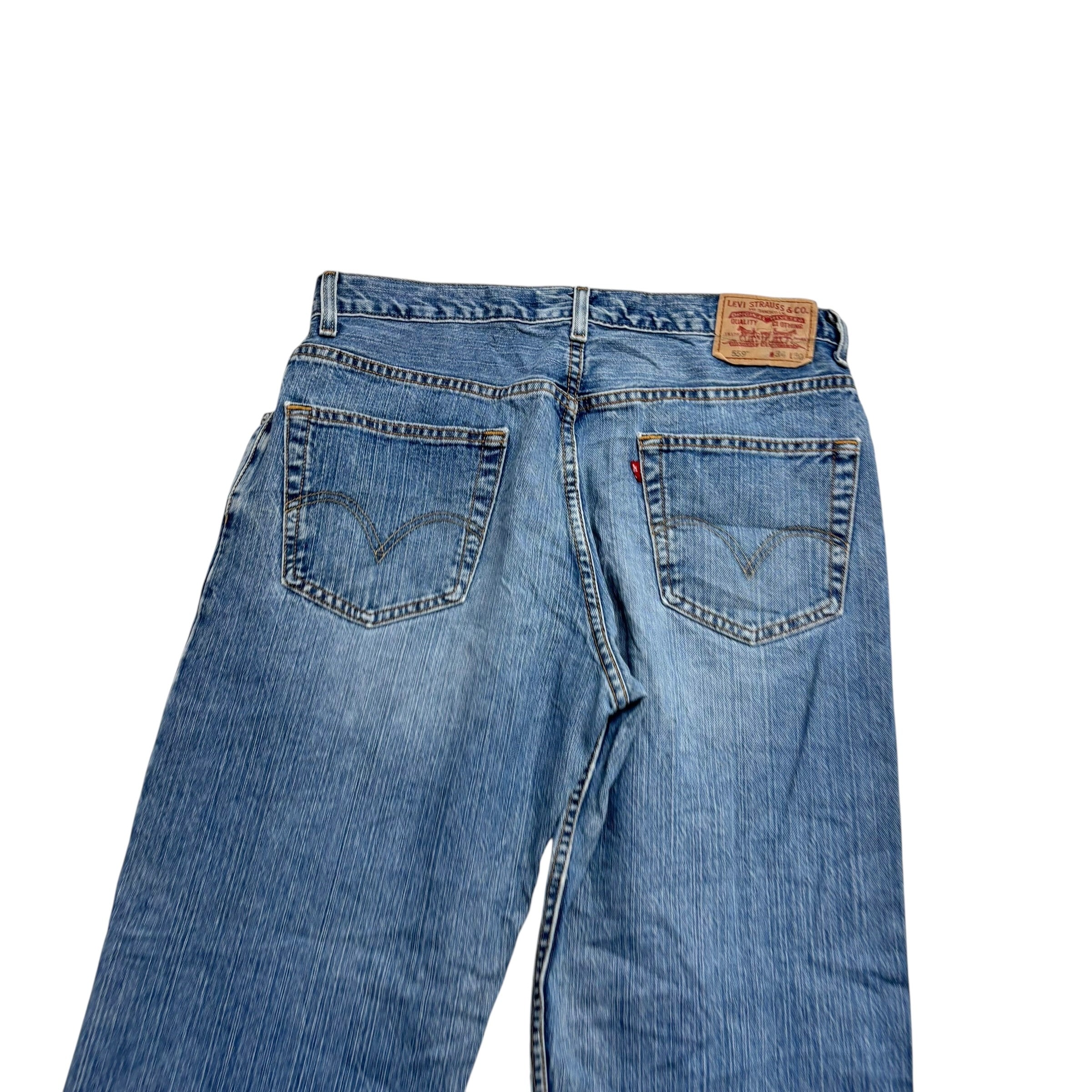 Levis 559 Jeans W34 L30 Mens Mid Blue Baggy Relaxed Straight Vintage Denim (E)