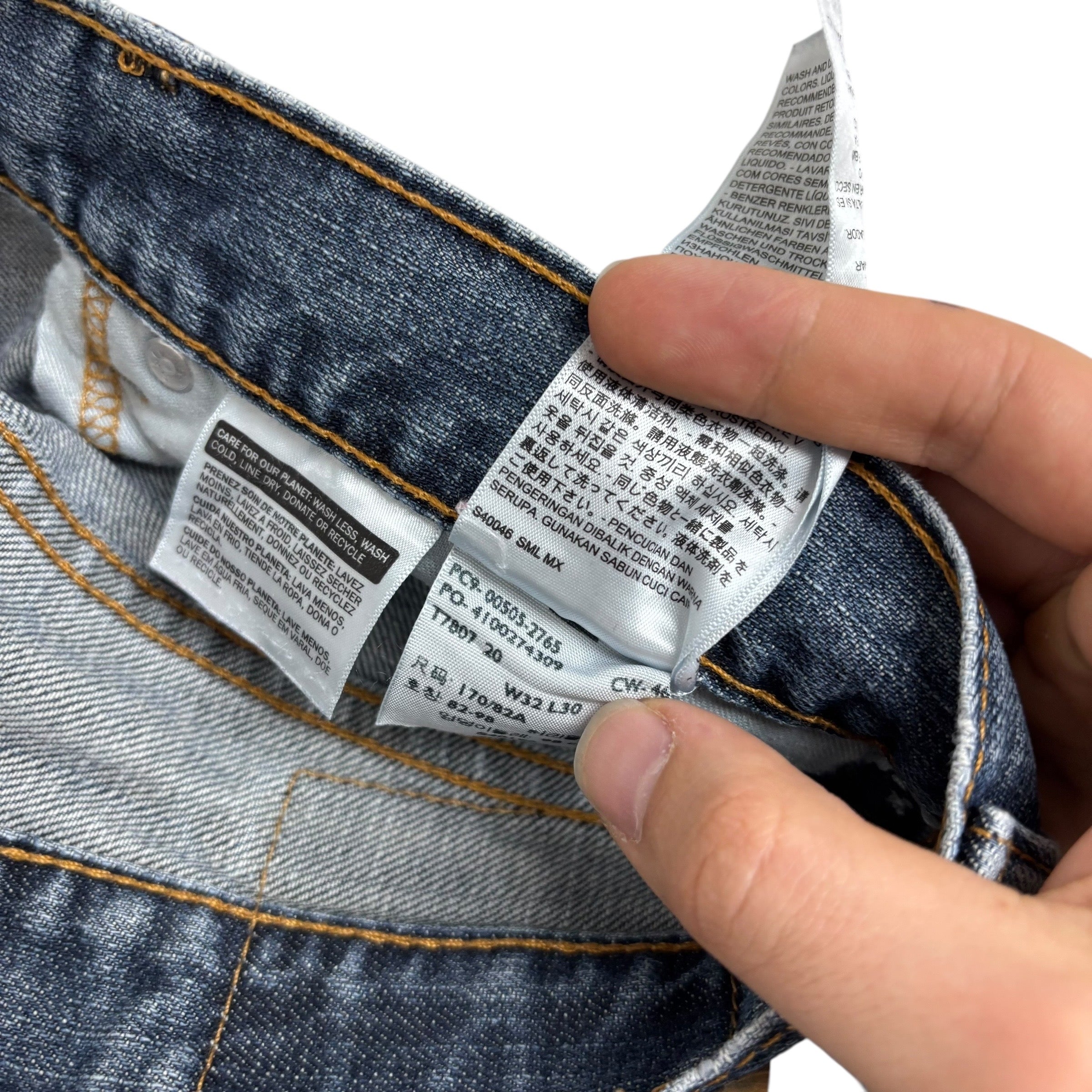 Levis 505 Jeans W32 L30 Mens Mid Blue Regular Straight Fit Denim (E)