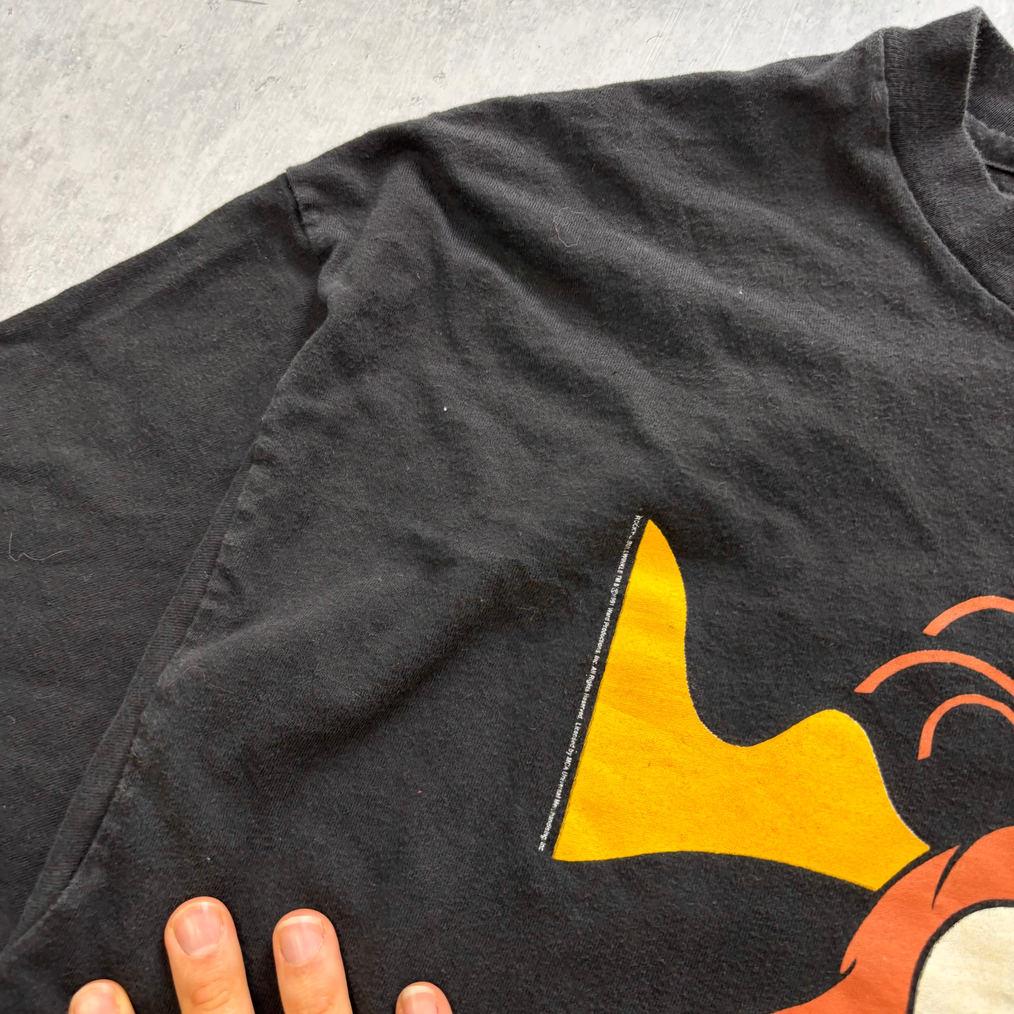 Vintage T Shirt Mens XL Black Single Stitch Graphic Print 90s Taco Bell (E)