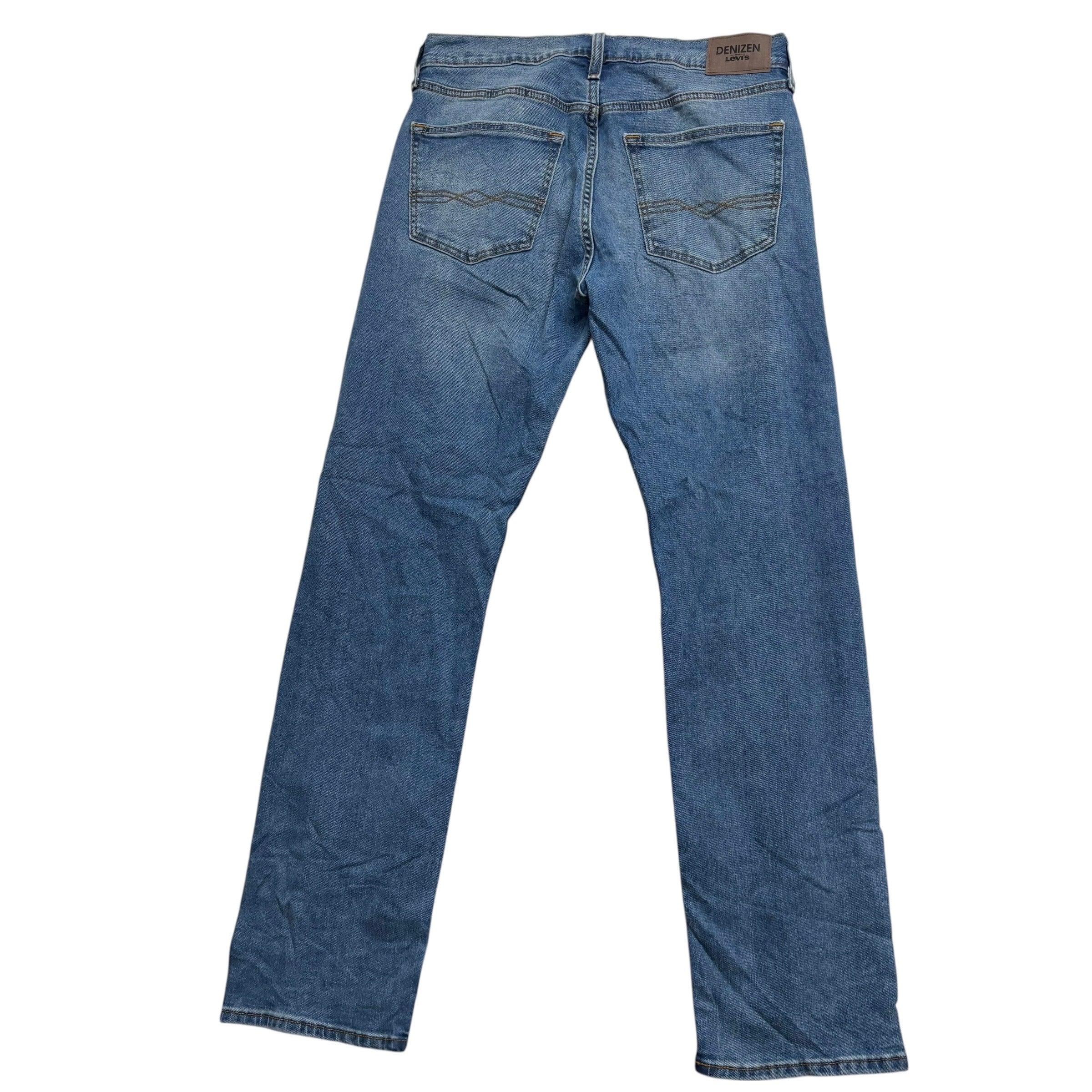 Levis Denizen Jeans W32 L32 Mens Mid Blue Slim Straight Fit Stretch (E)